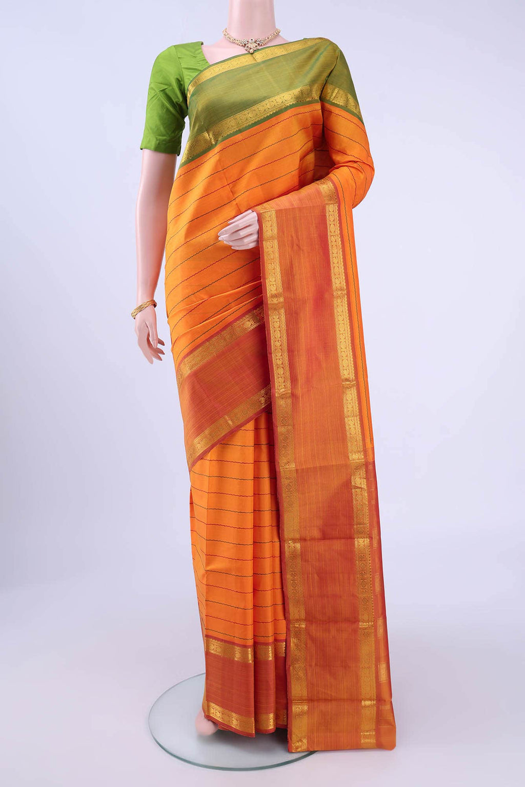Orange Kanchipuram Saree