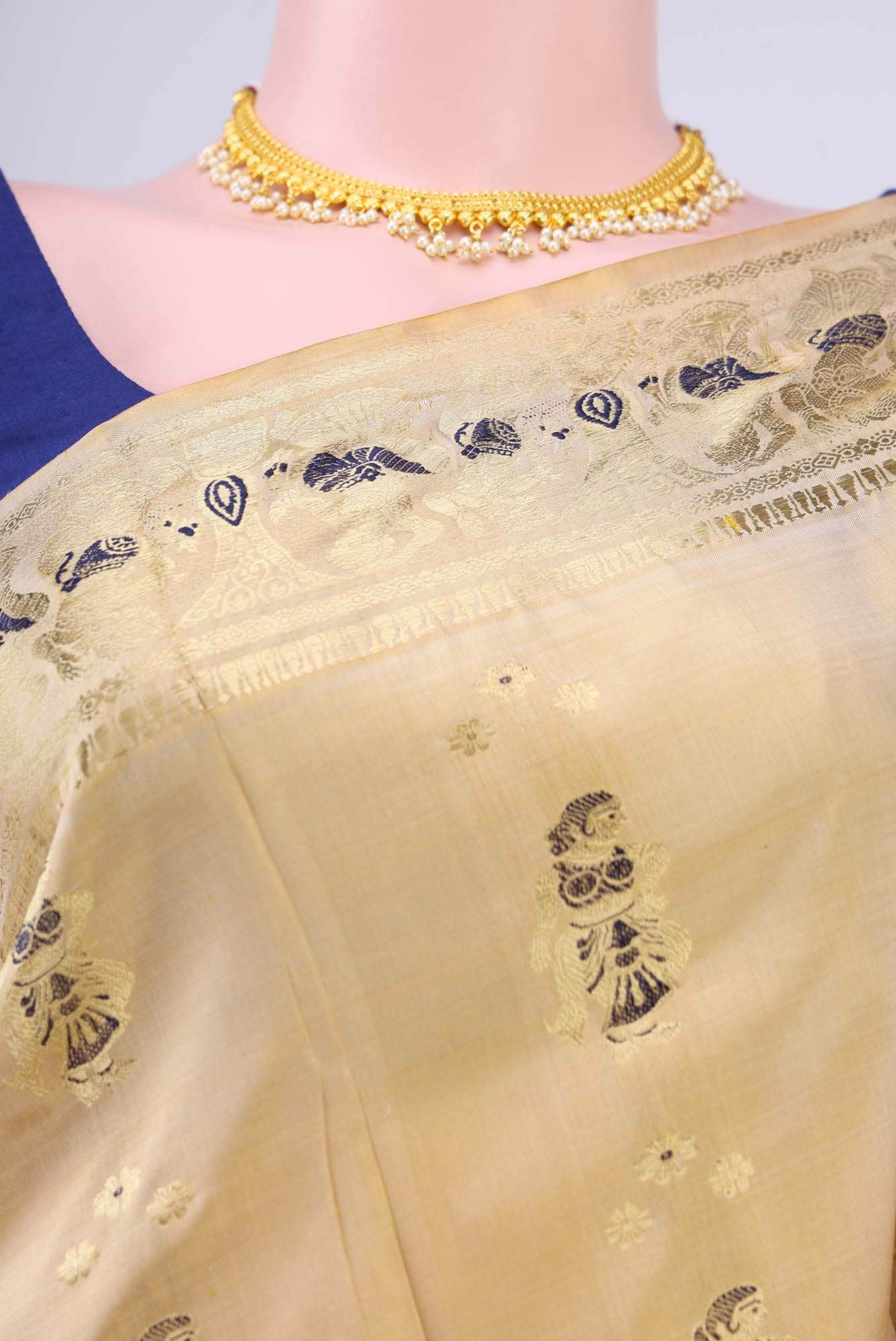 Blue with Green Dual Tone Baluchari Silk Saree