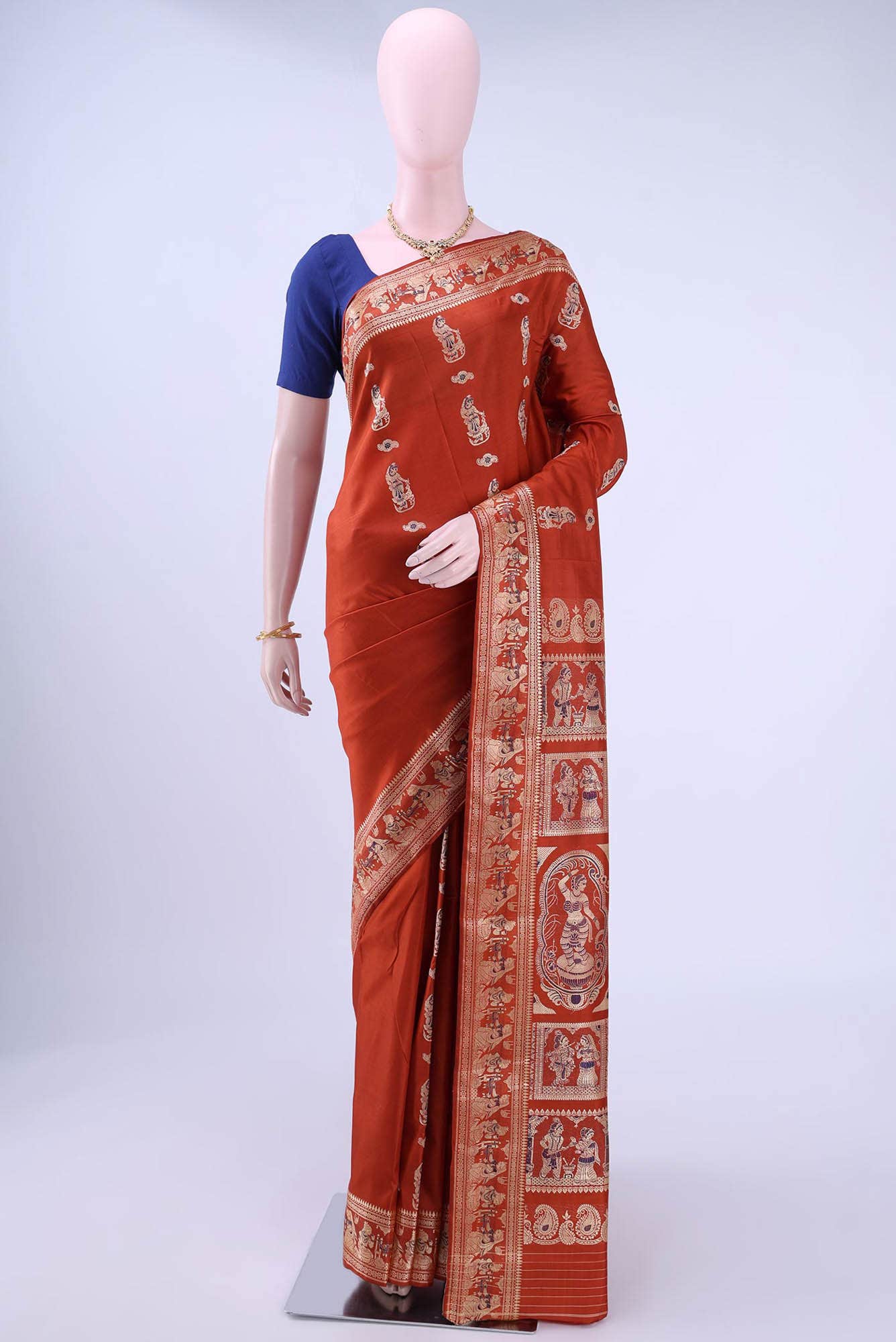 Brown Baluchari Silk Saree