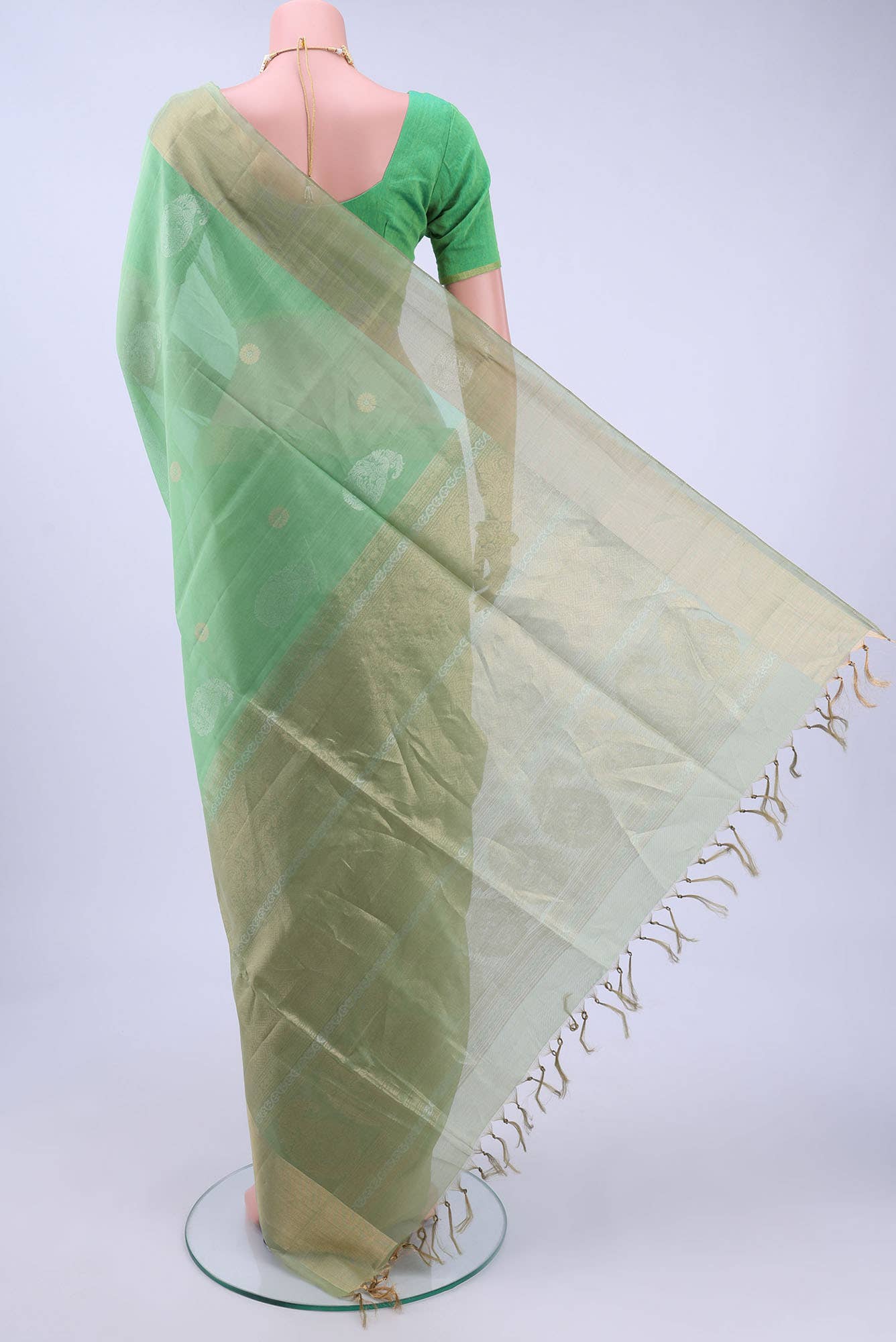 Sea Green Kota Cotton Saree