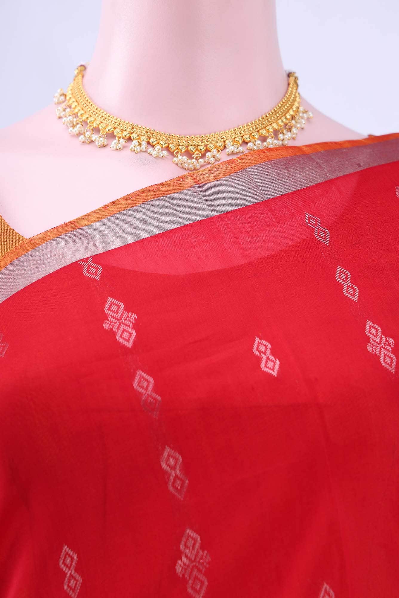 Red Kota Cotton Saree