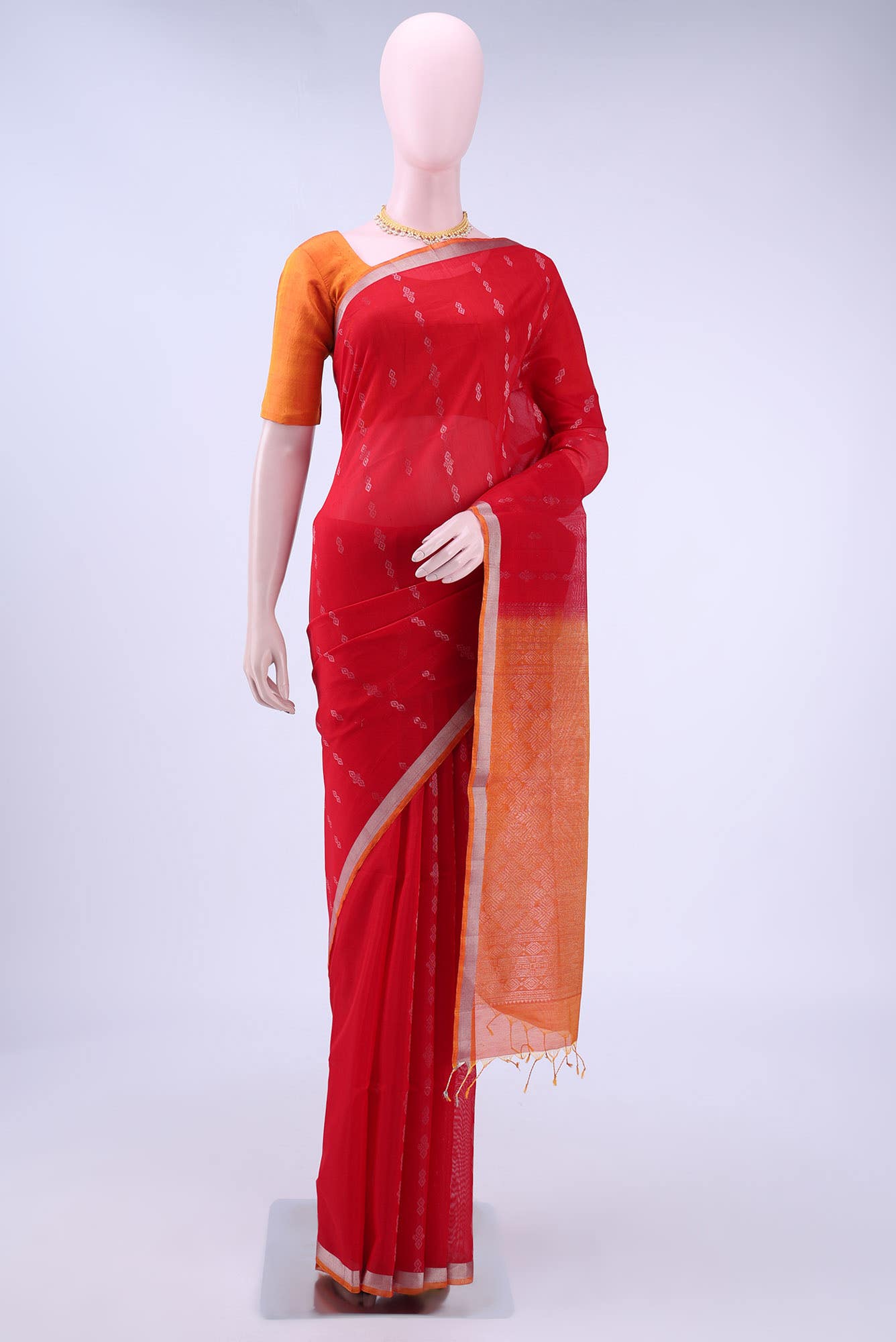 Red Kota Cotton Saree