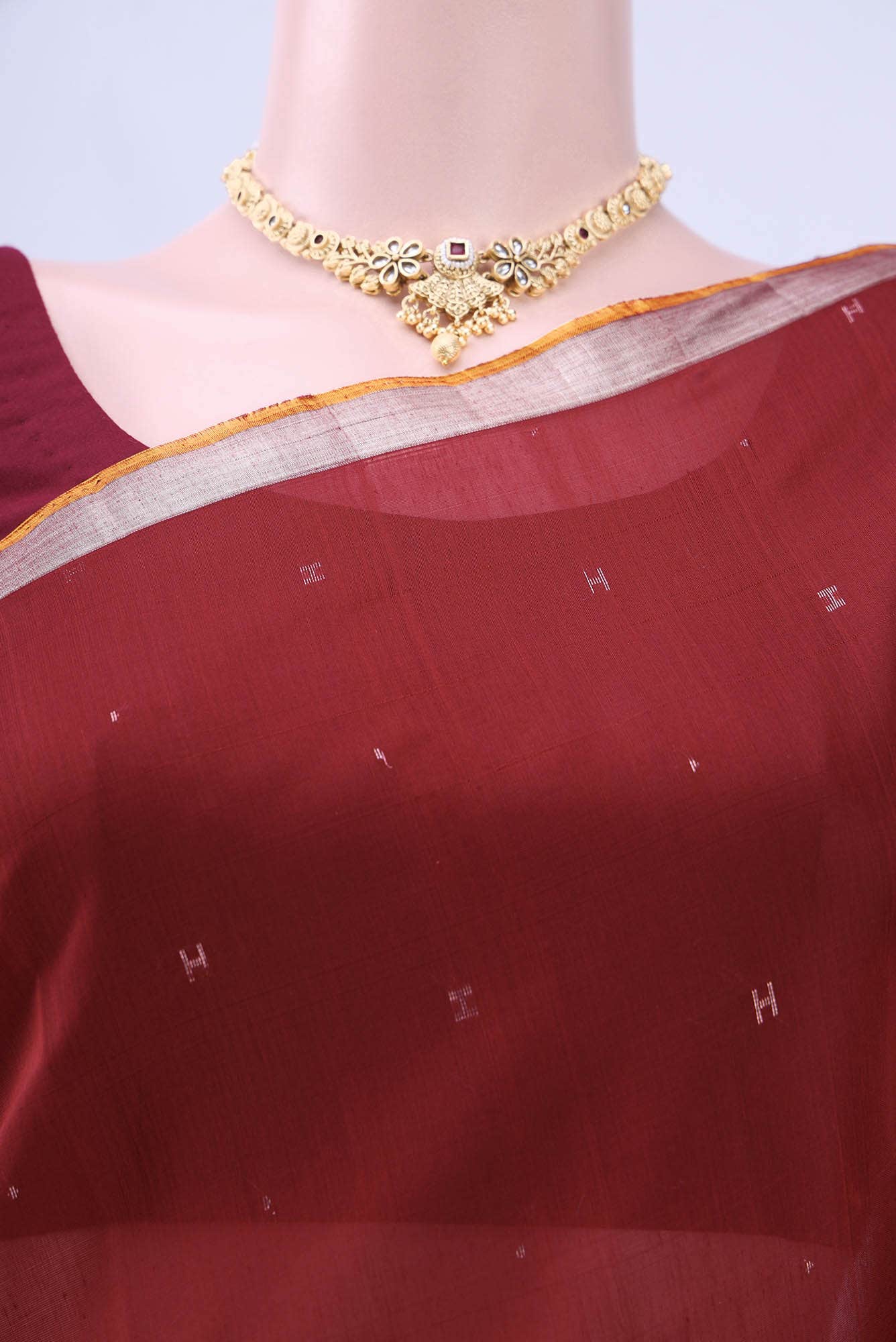 Maroon Kota Cotton Saree