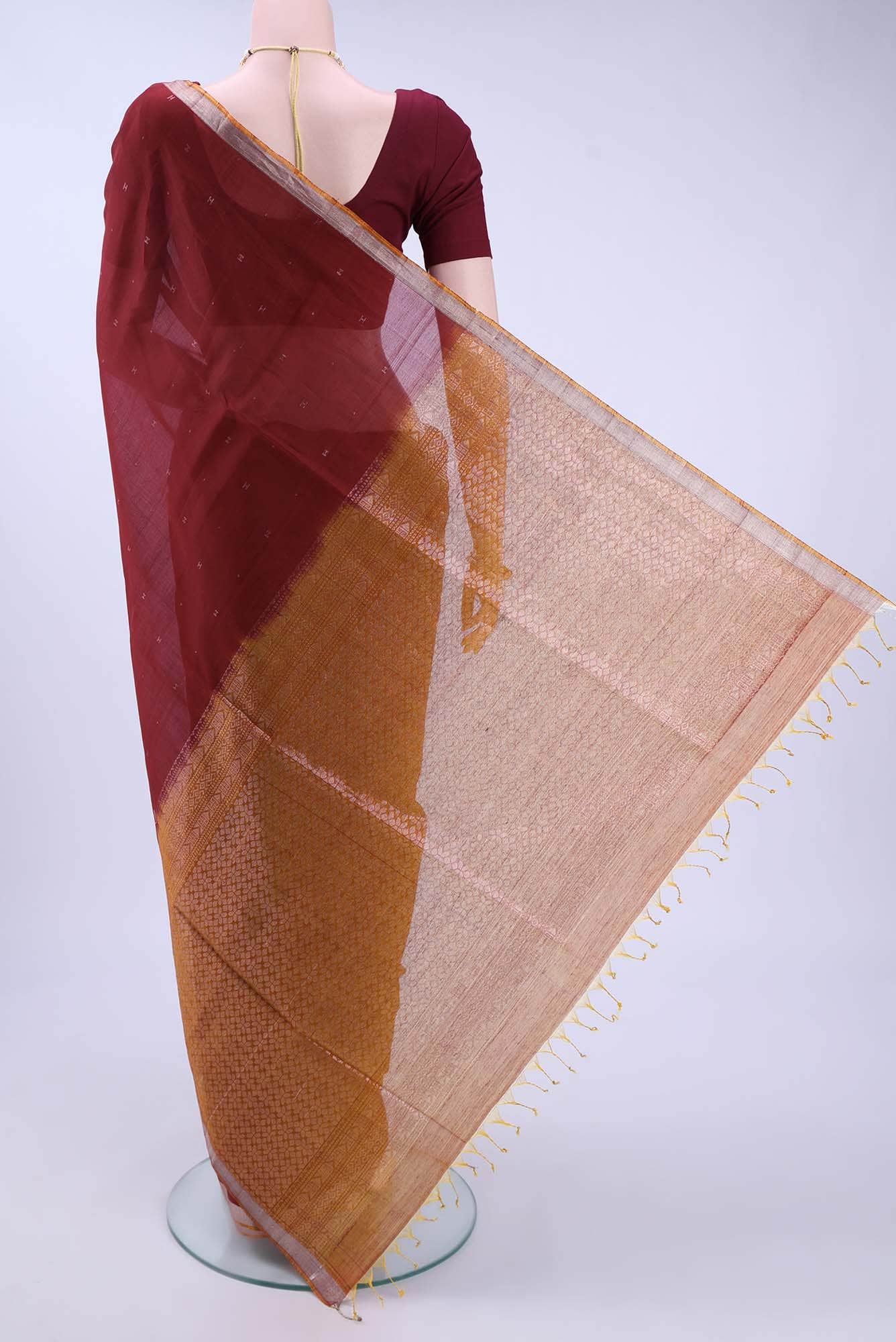 Maroon Kota Cotton Saree