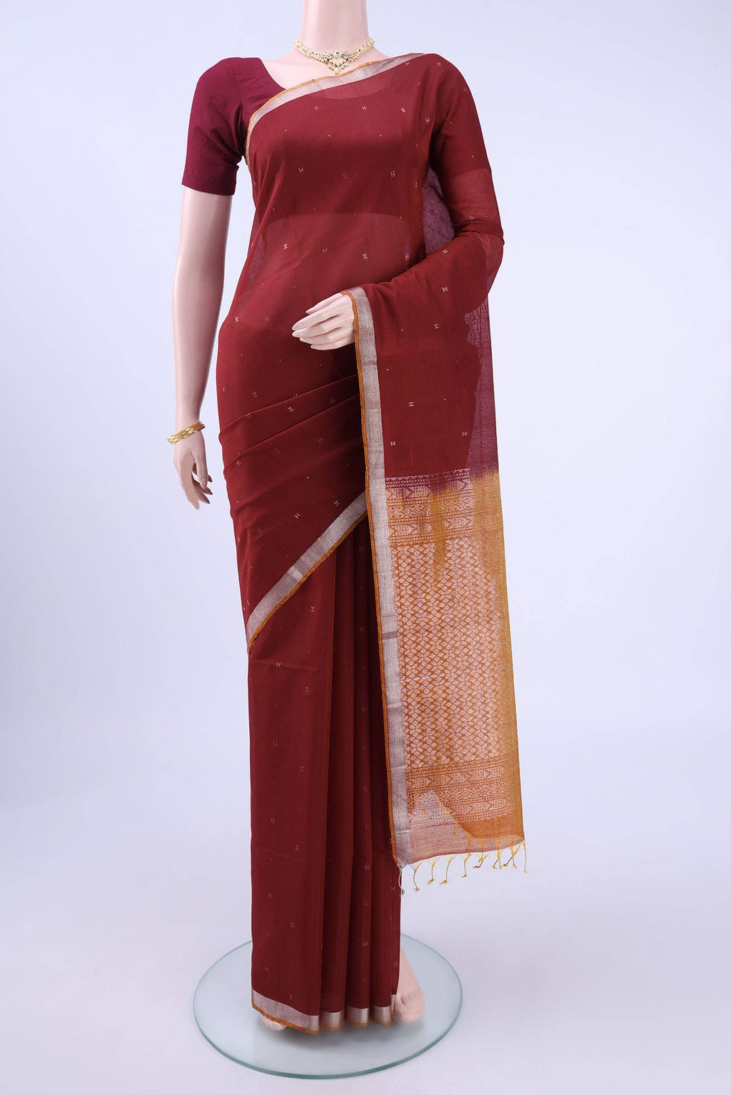 Maroon Kota Cotton Saree