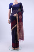 Navy Blue Kota Cotton Saree
