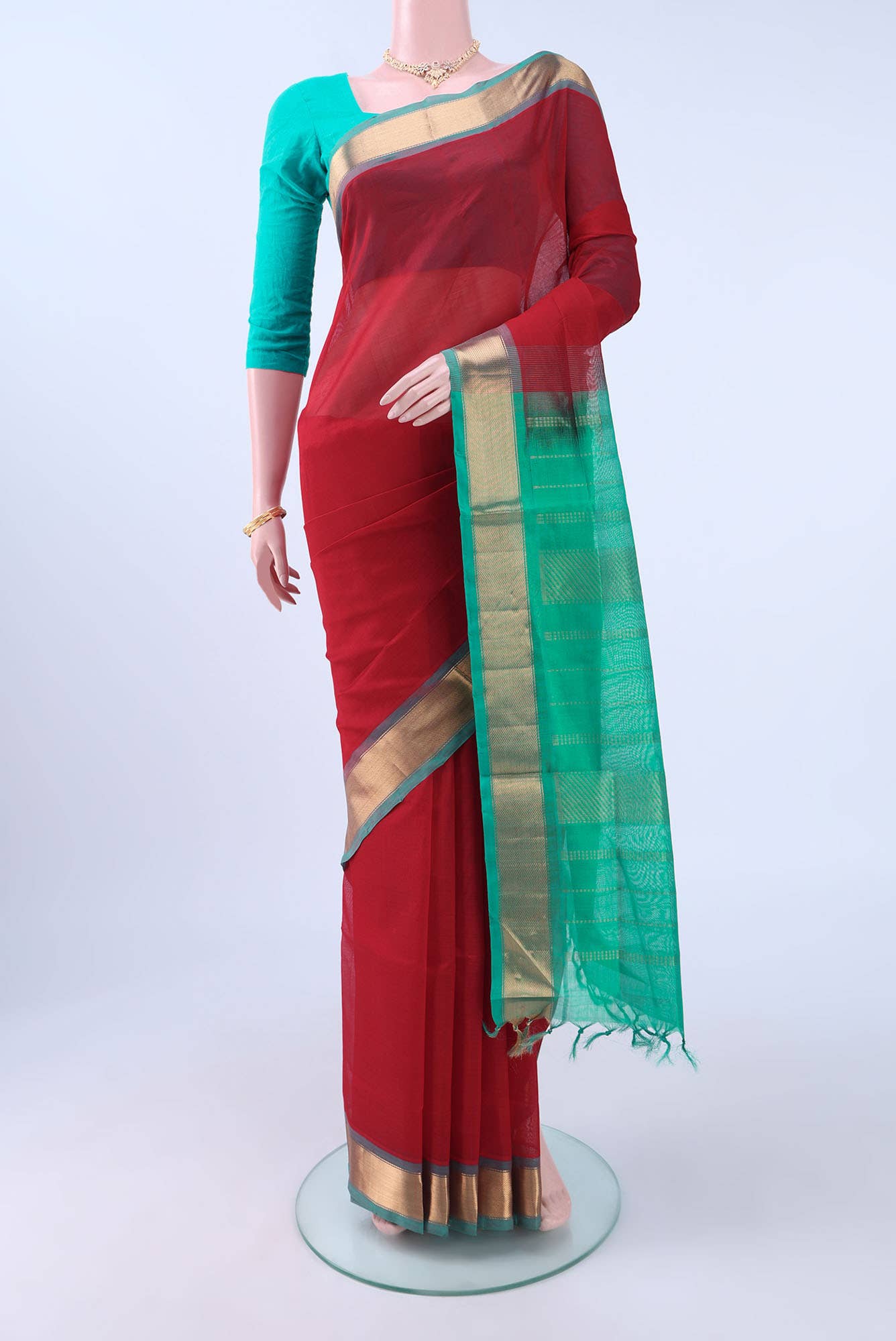 Red Silk Cotton Saree
