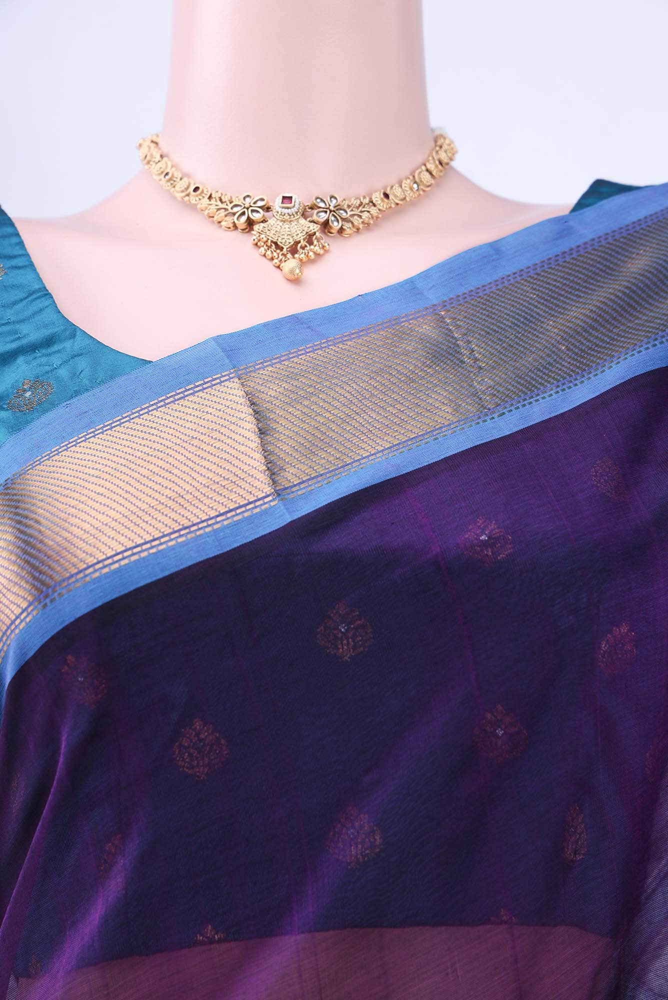 Purple Silk Cotton Saree