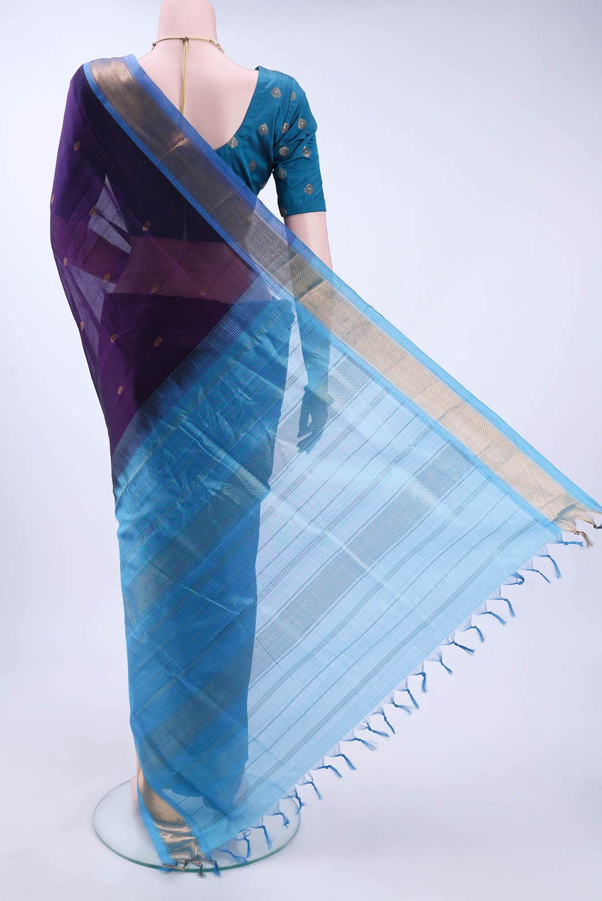 Purple Silk Cotton Saree
