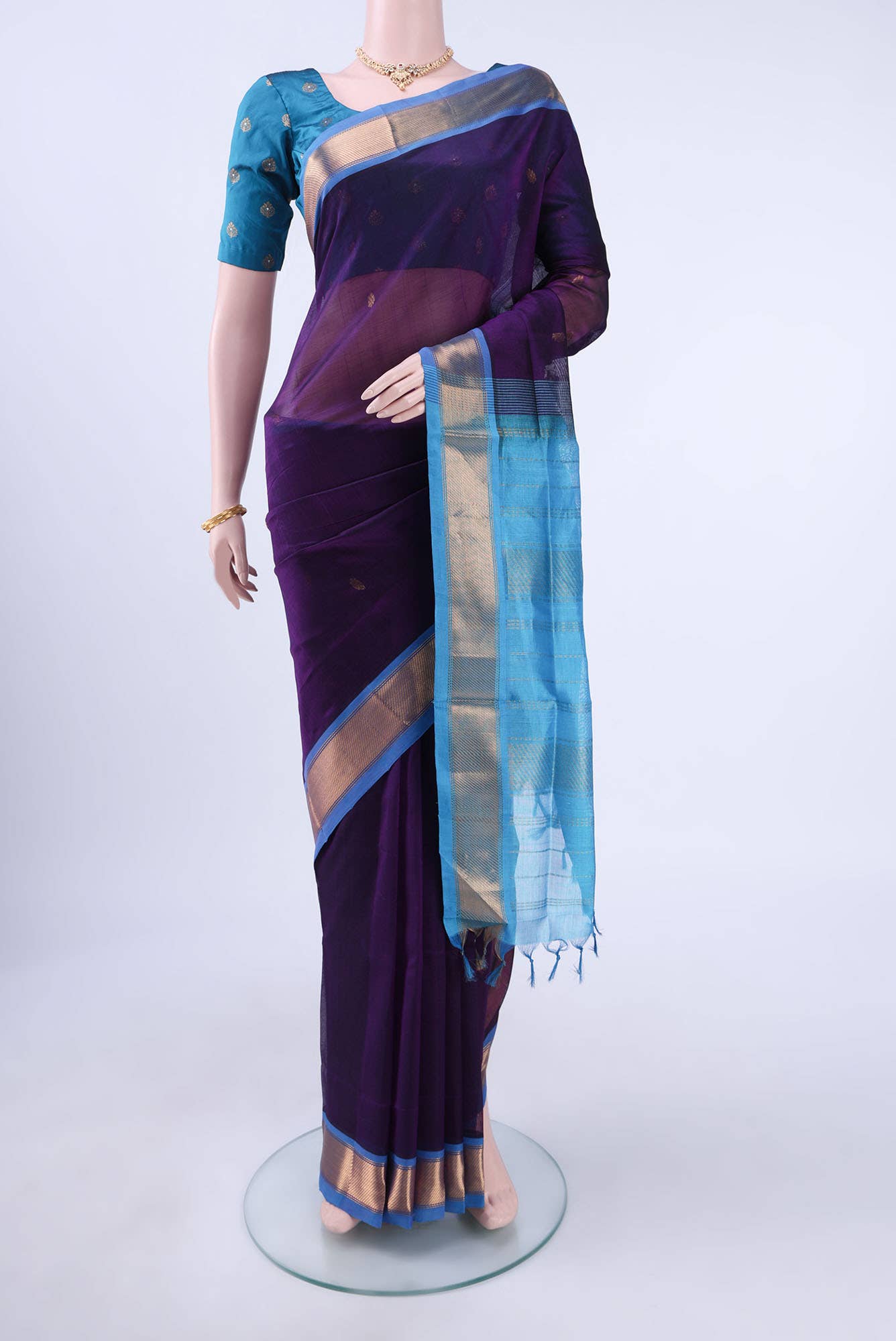 Purple Silk Cotton Saree