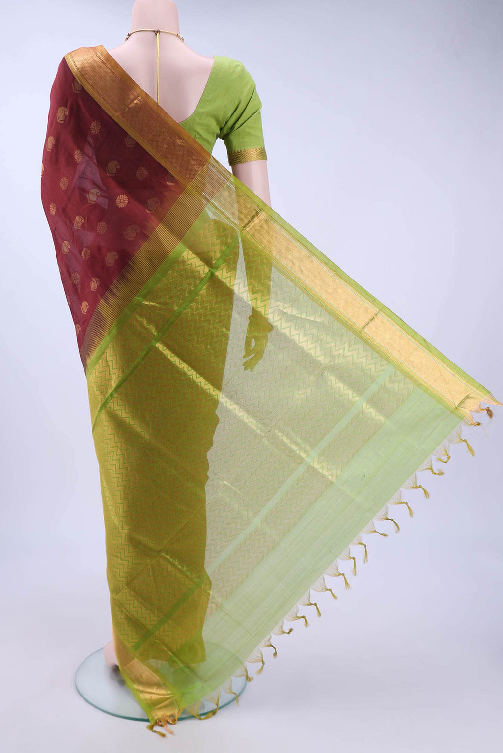 Maroon Silk Cotton Saree