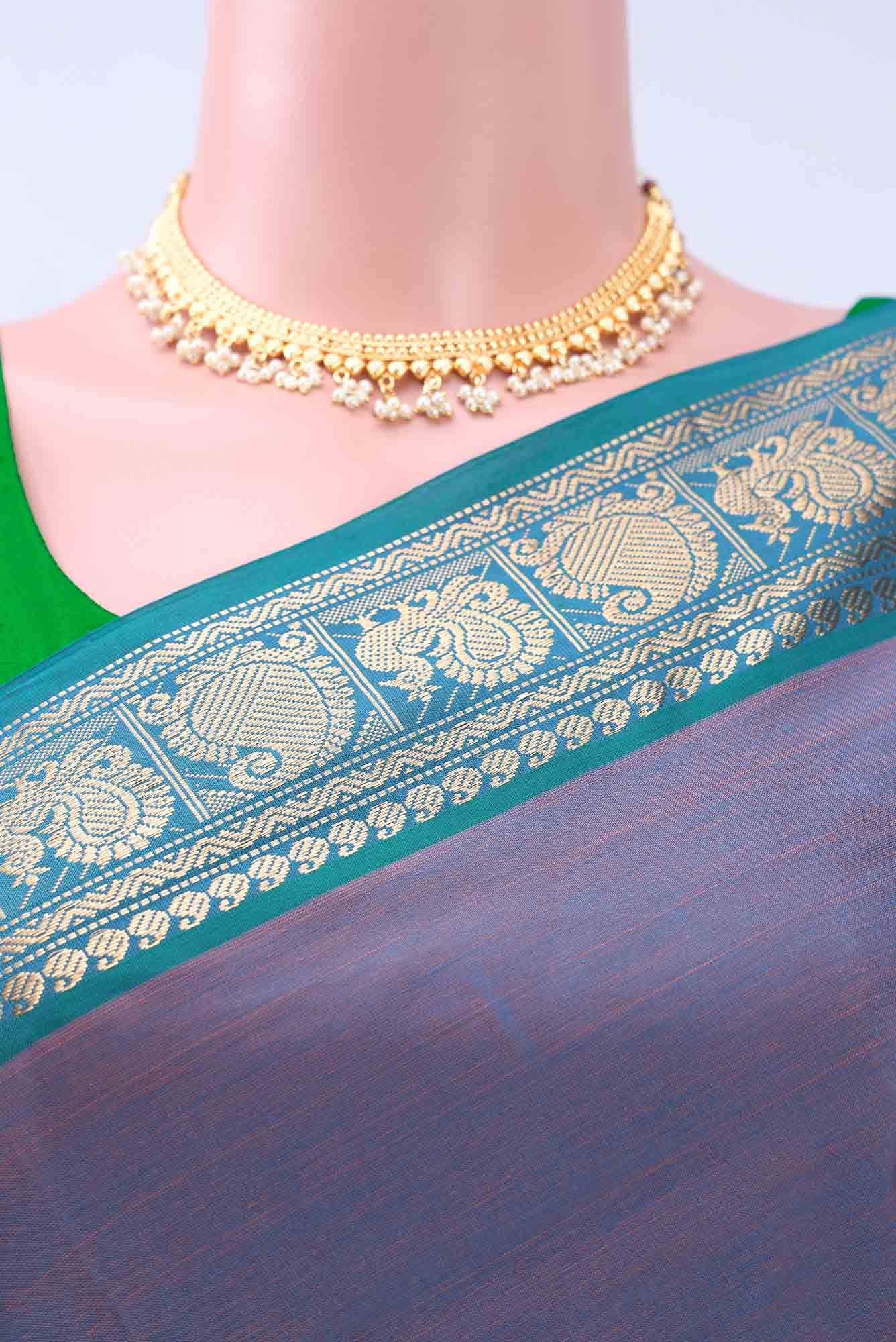Blue Silk Cotton Saree