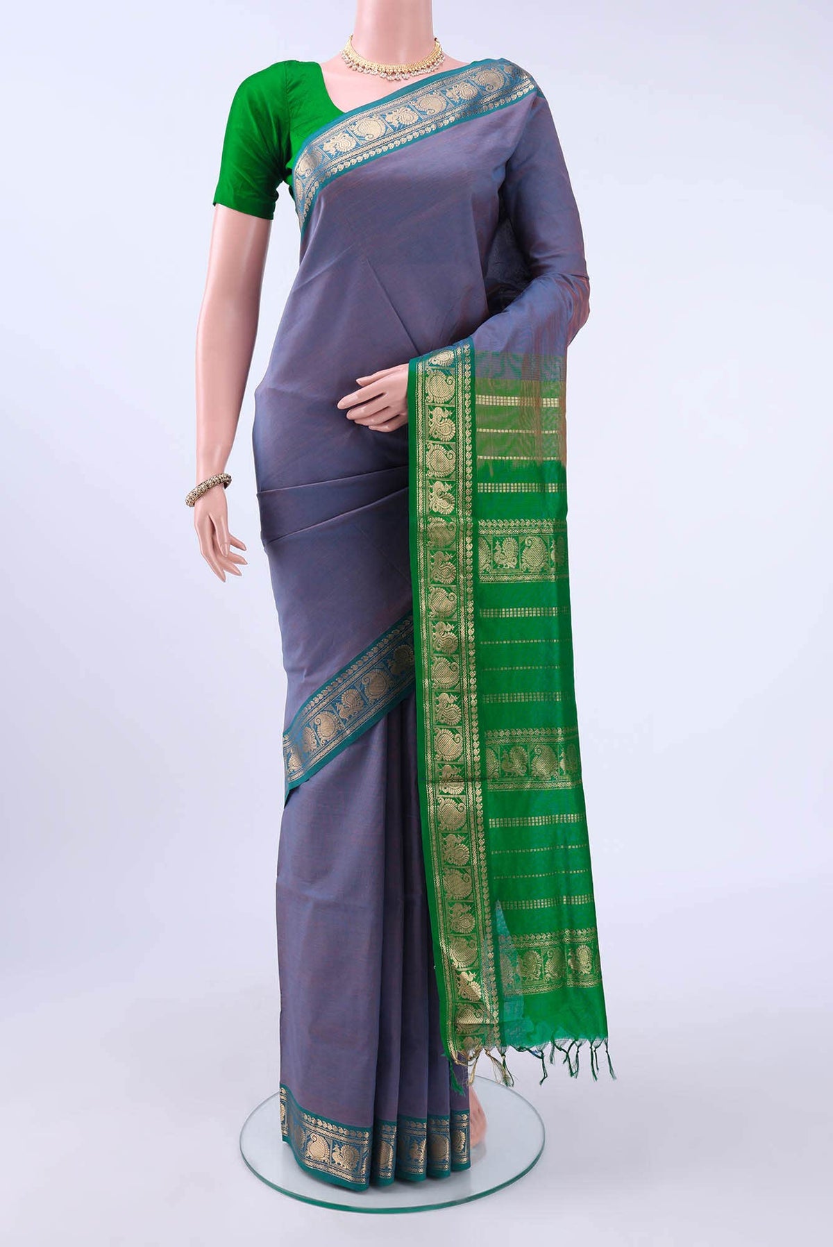 Blue Silk Cotton Saree