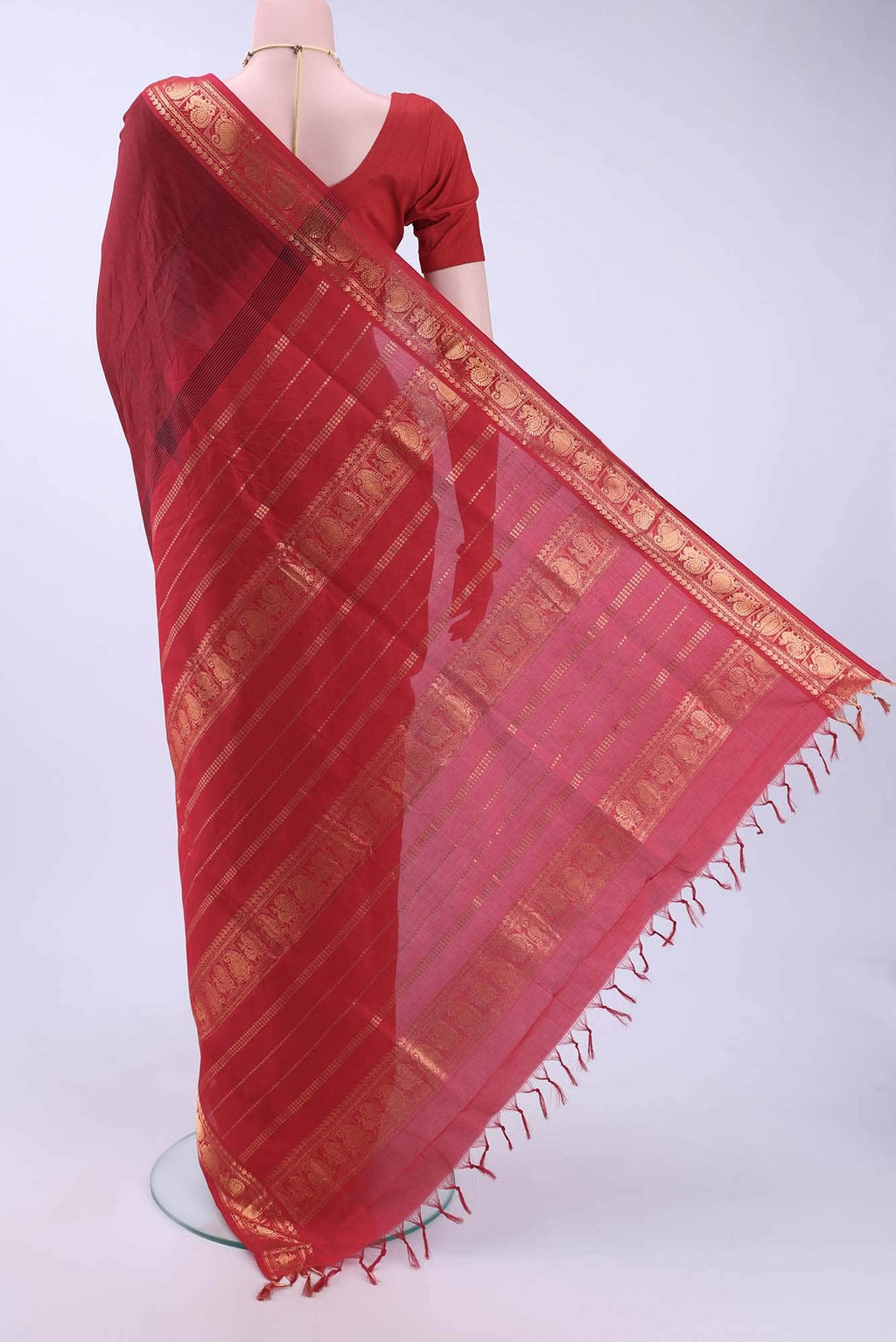 Maroon Silk Cotton Saree