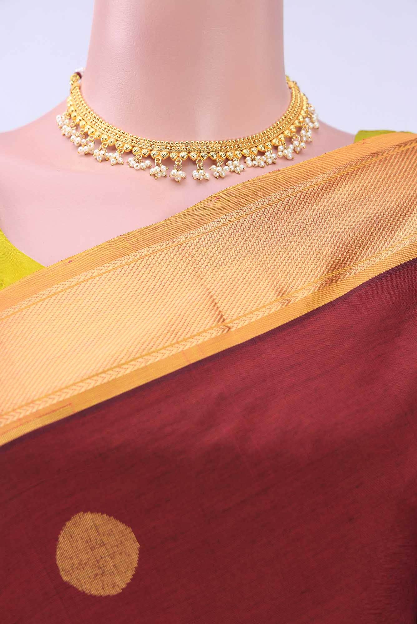 Maroon Silk Cotton Saree