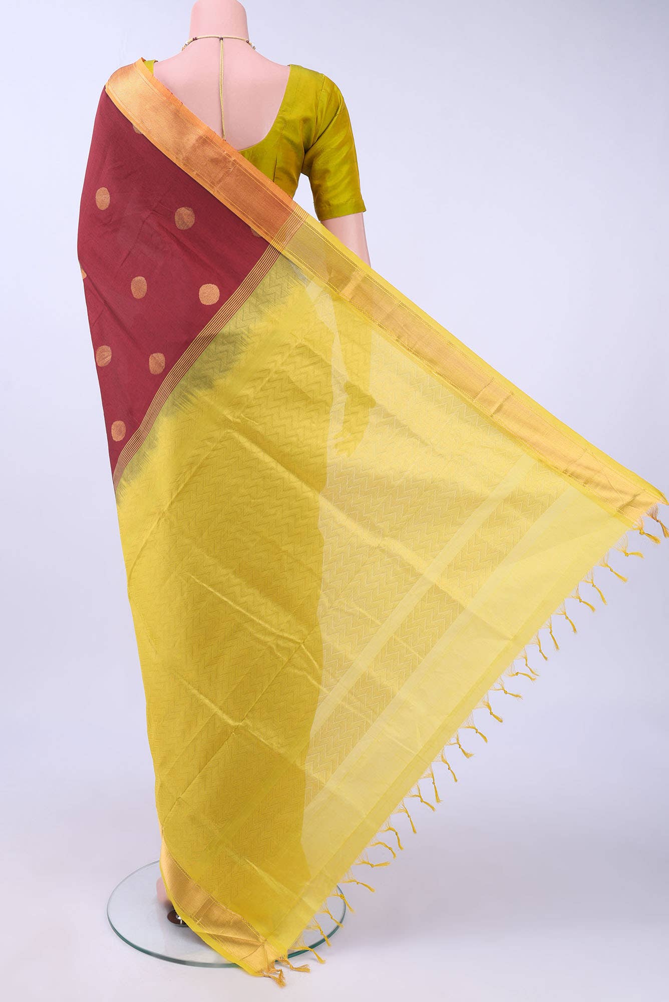Maroon Silk Cotton Saree