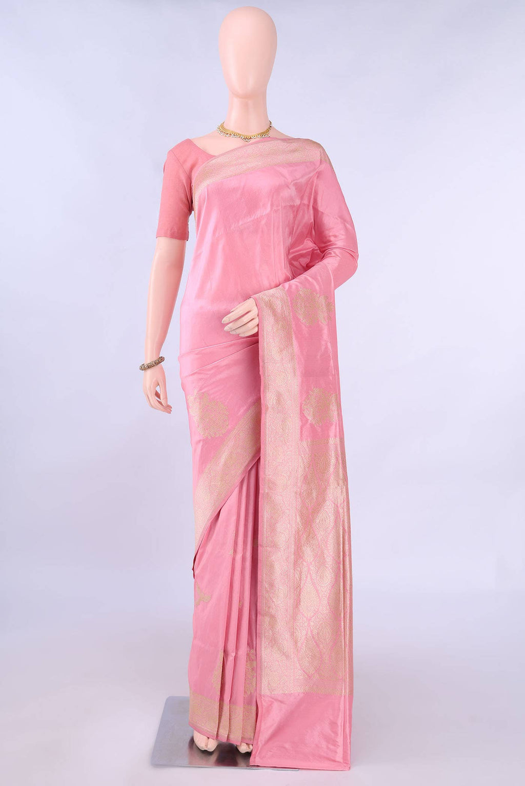 Pink Banarasi Silk Saree