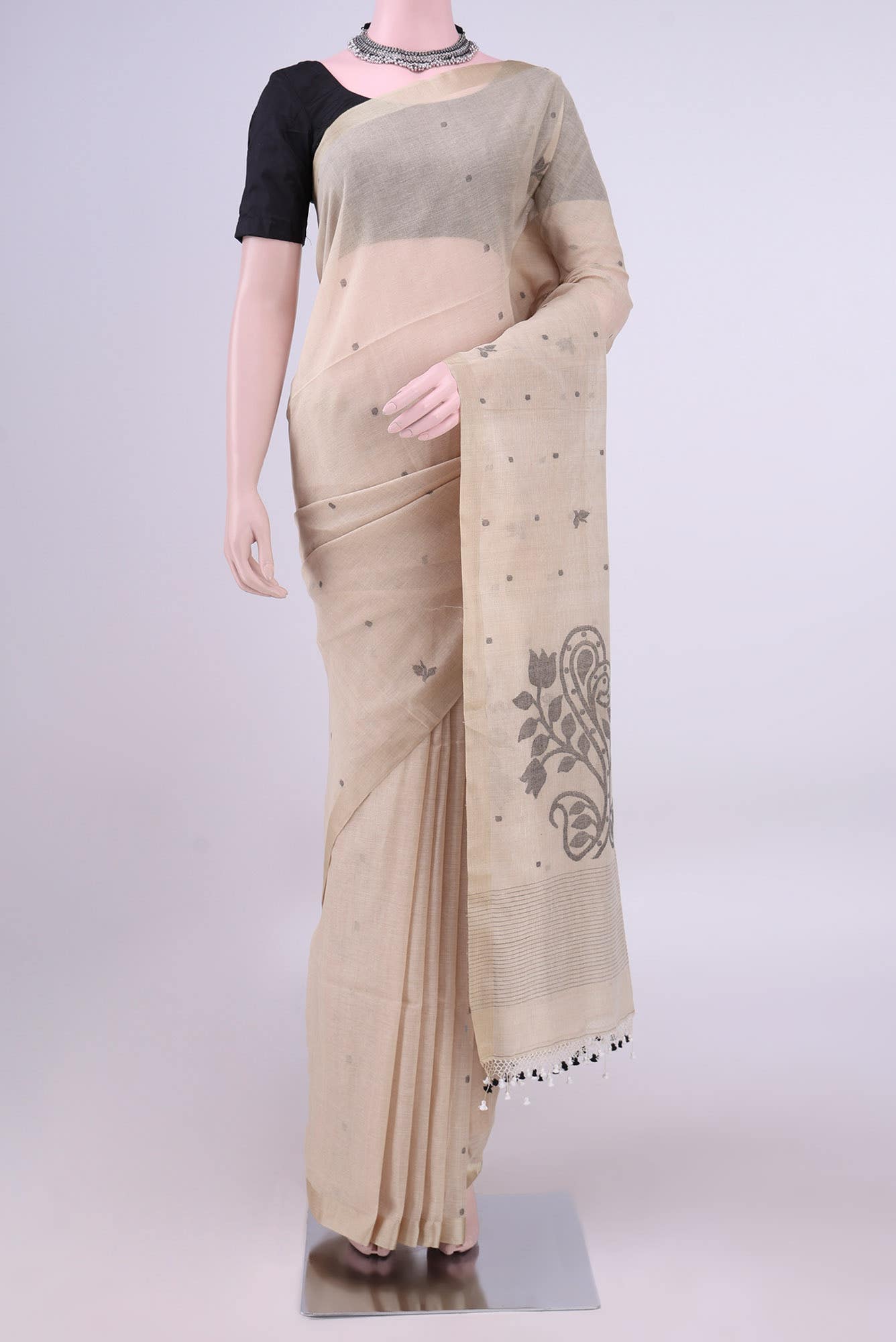 Beige Bengal Cotton - Others Saree