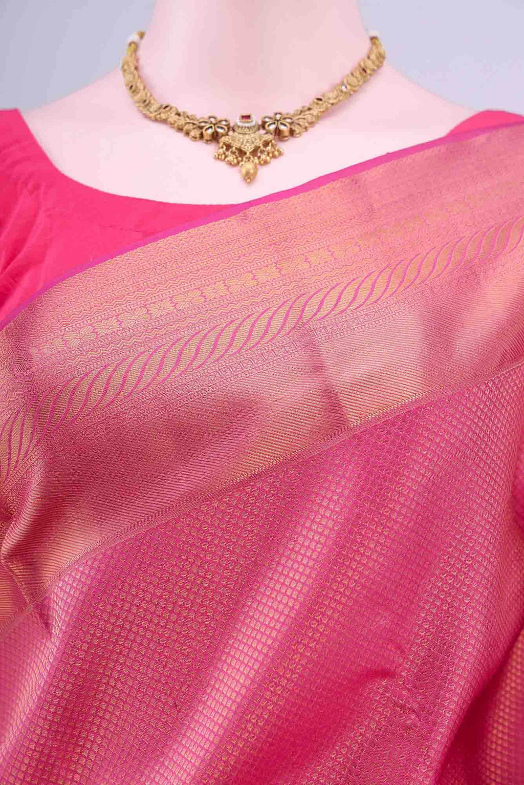 Dark Pink Bangalore Silk Saree