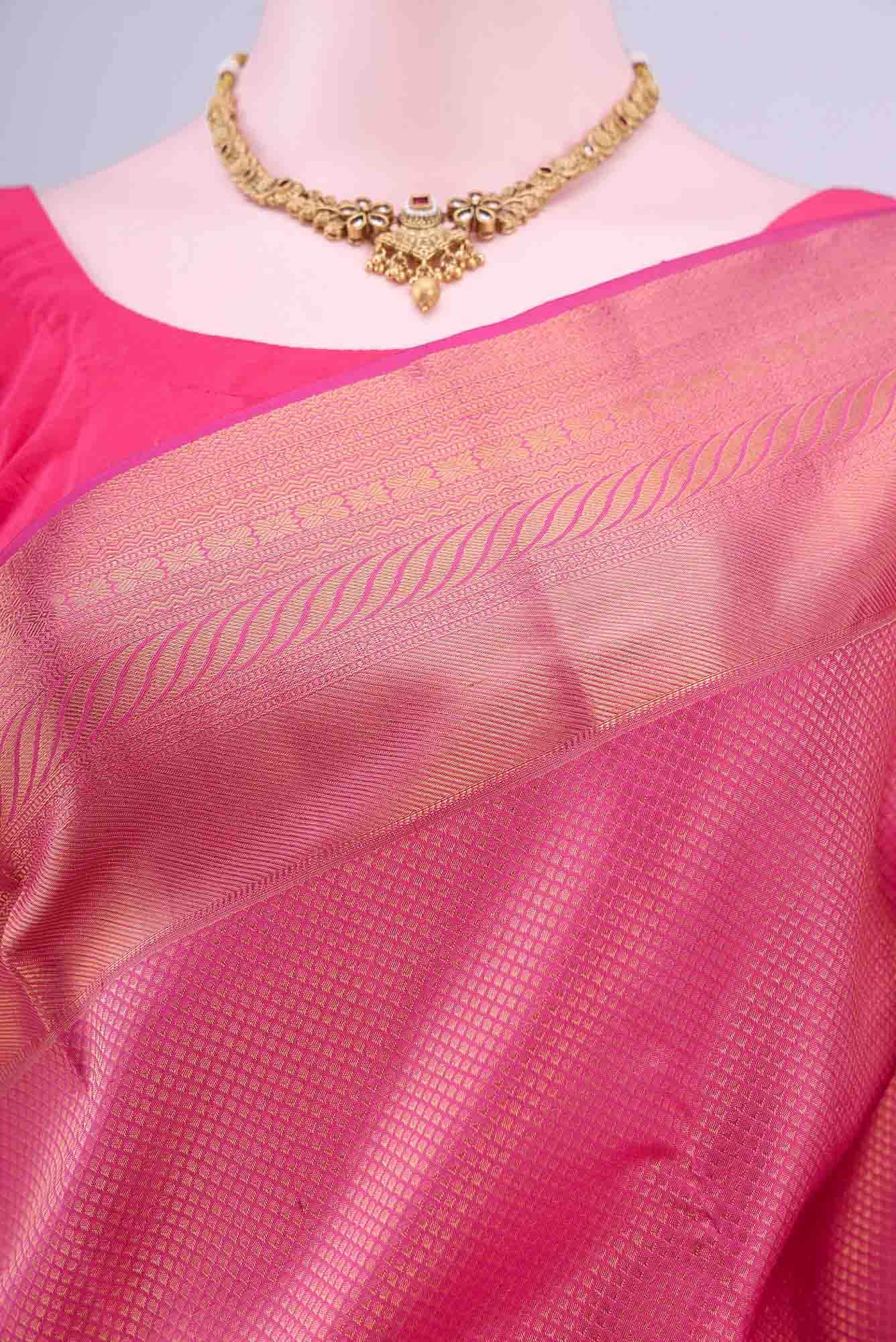 Dark Pink Bangalore Silk Saree