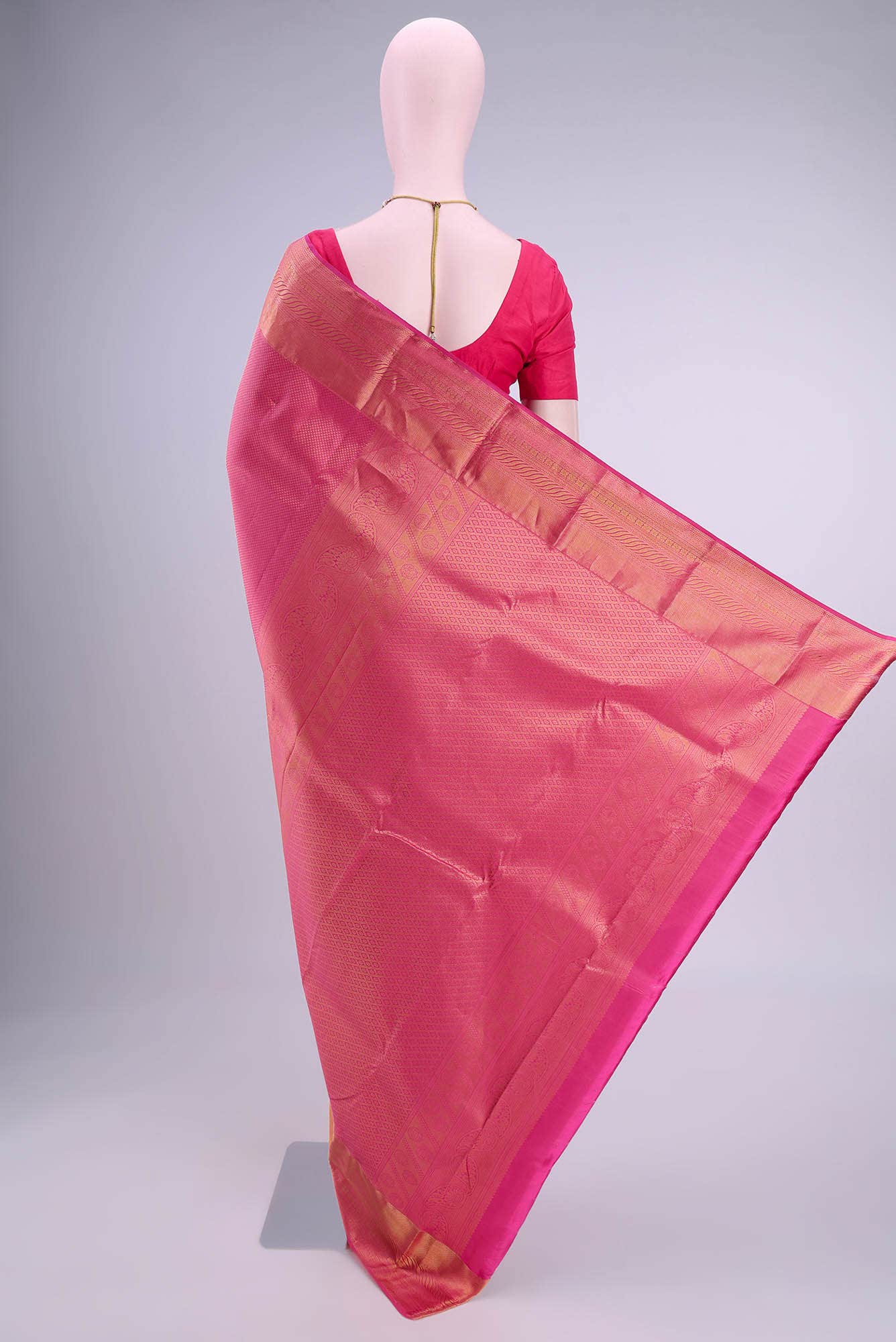 Dark Pink Bangalore Silk Saree