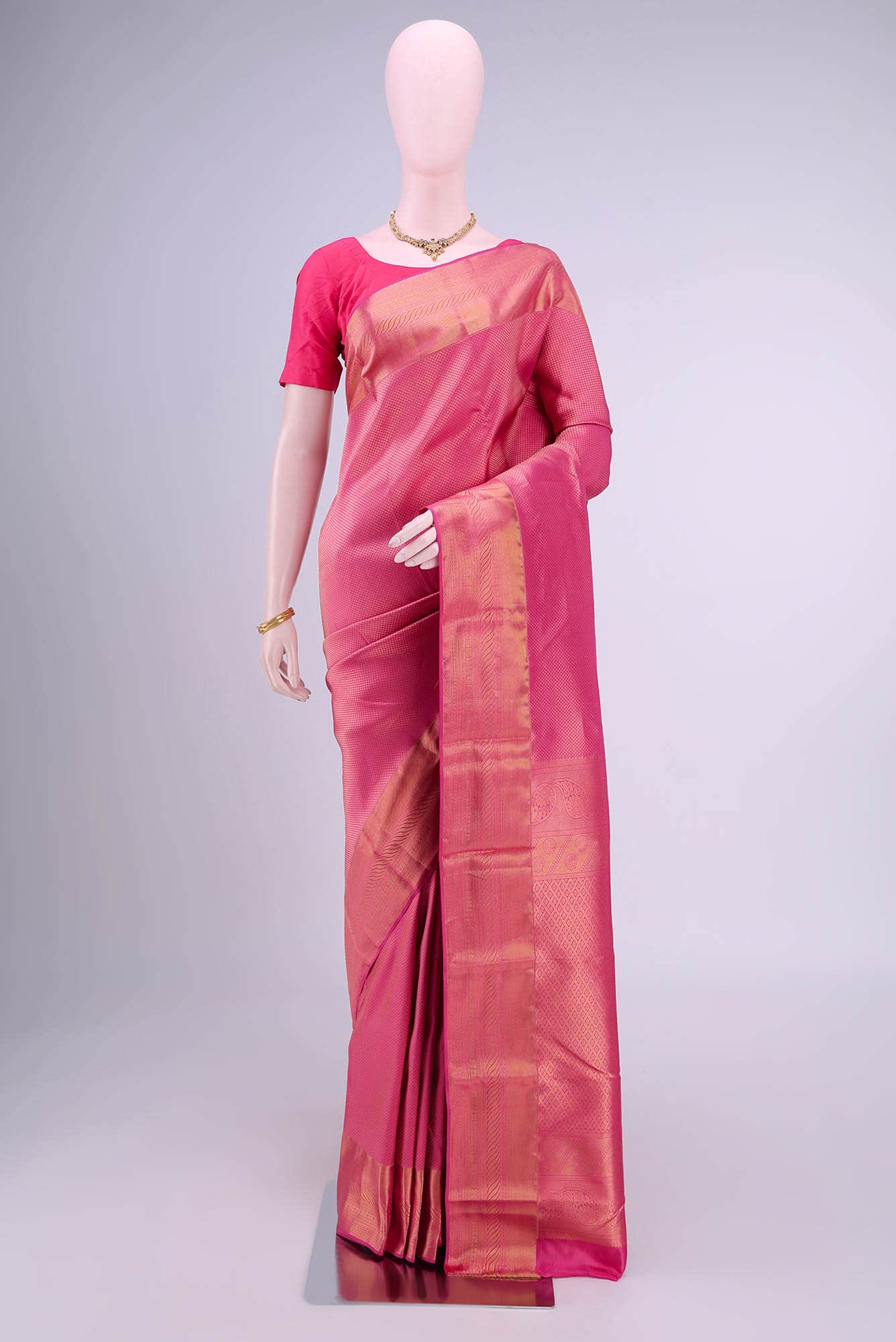 Dark Pink Bangalore Silk Saree