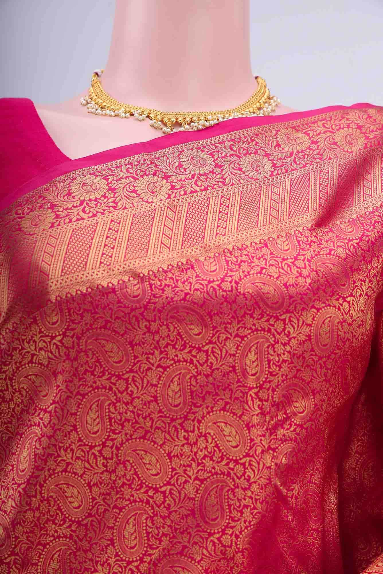 Dark Pink Bangalore Silk Saree