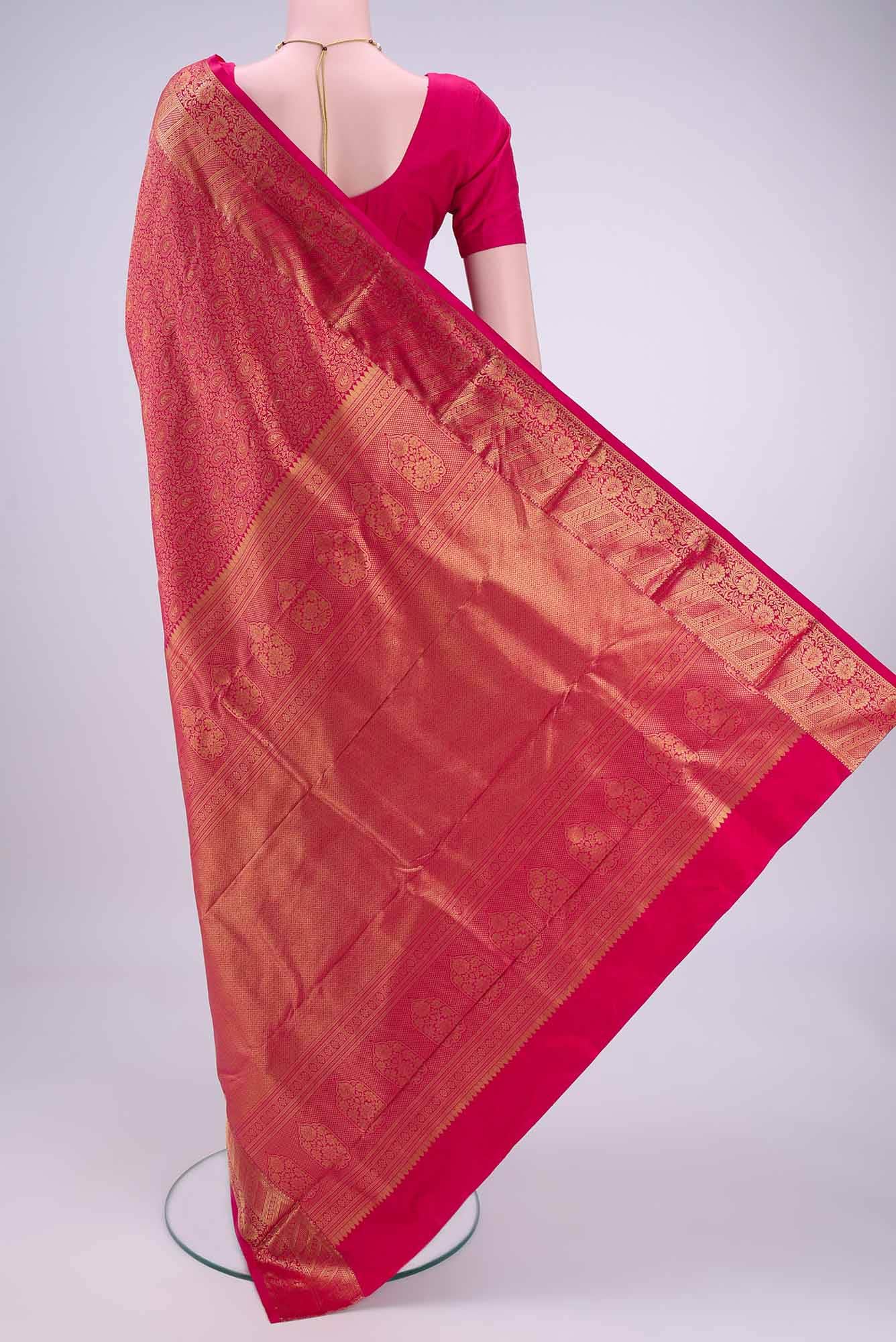 Dark Pink Bangalore Silk Saree