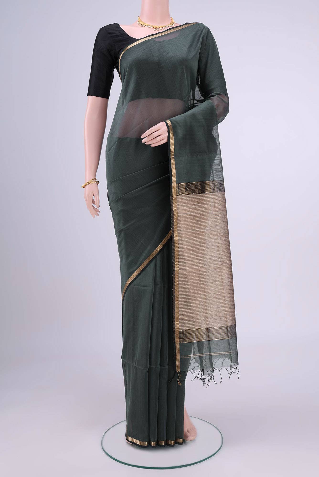 yes Dual Tone Maheshwari Silk Cotton Saree