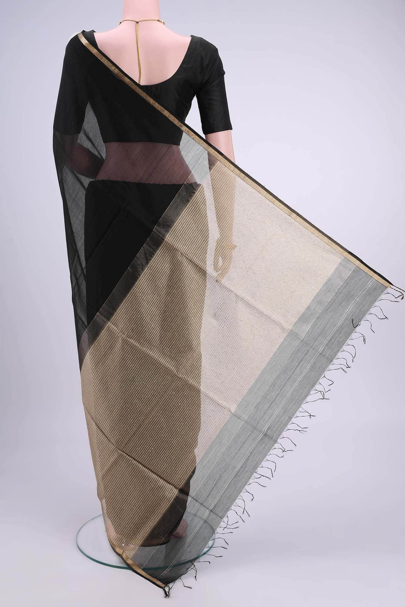 N Dual Tone Maheshwari Silk Cotton Saree