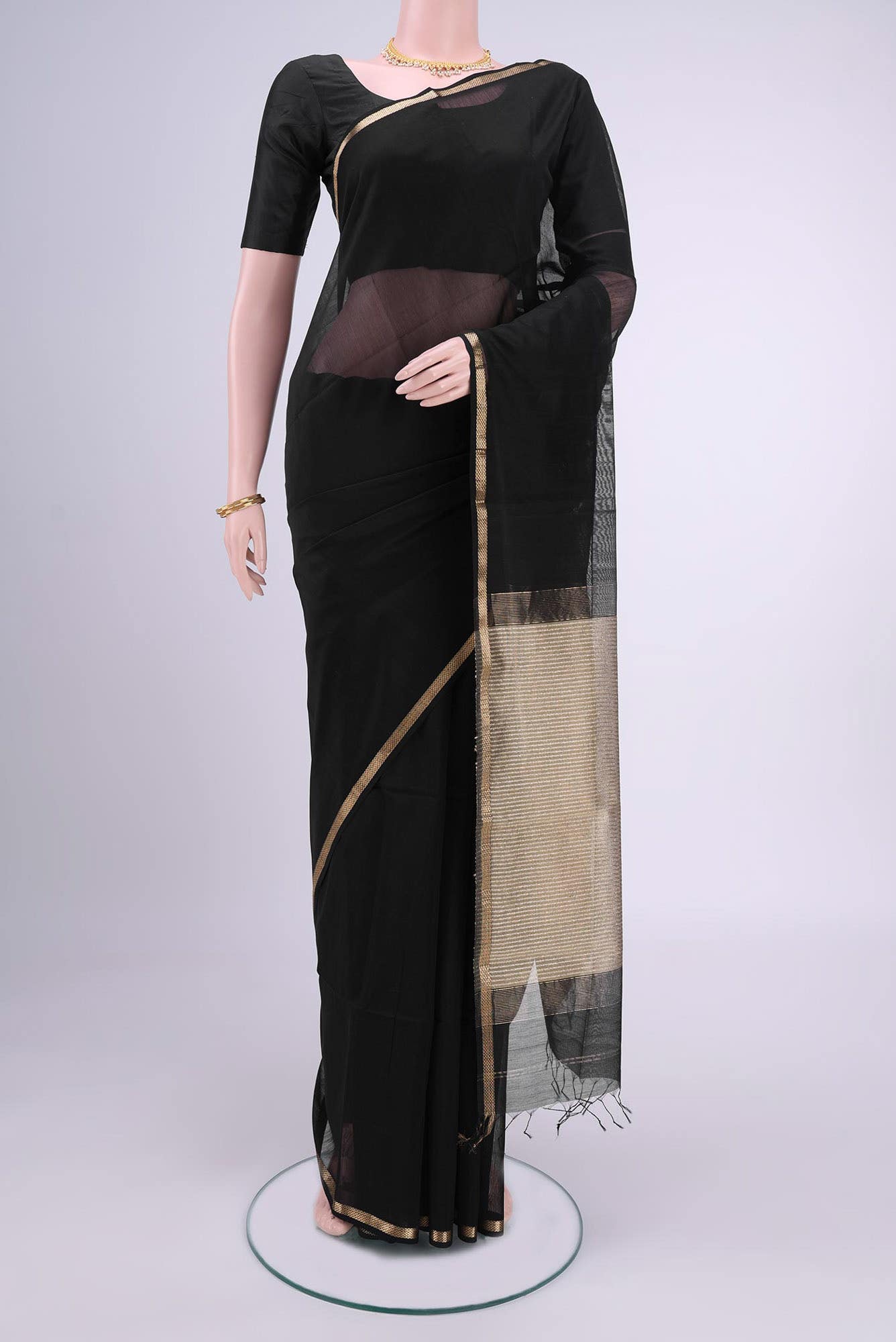 N Dual Tone Maheshwari Silk Cotton Saree
