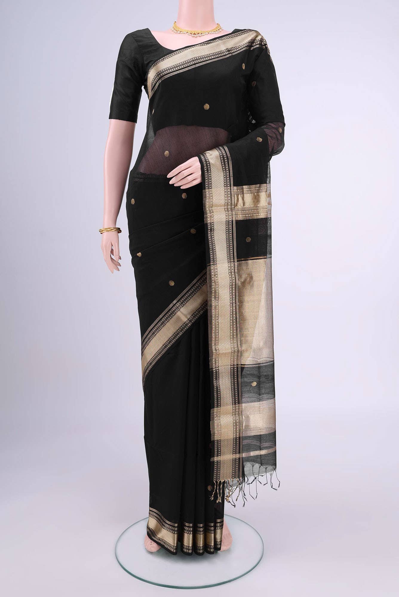 N Dual Tone Maheshwari Silk Cotton Saree
