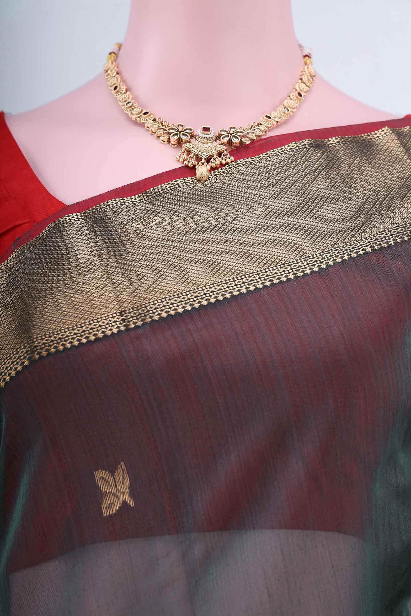 Davys Grey Khadi Cotton Saree