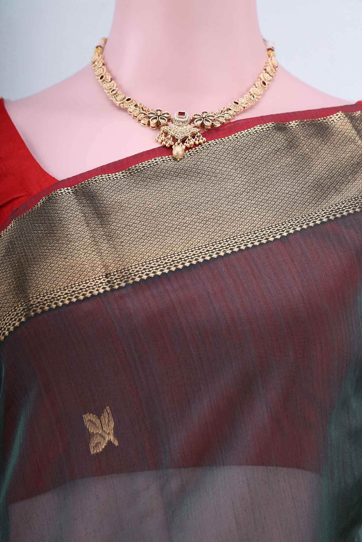 Davys Grey Khadi Cotton Saree