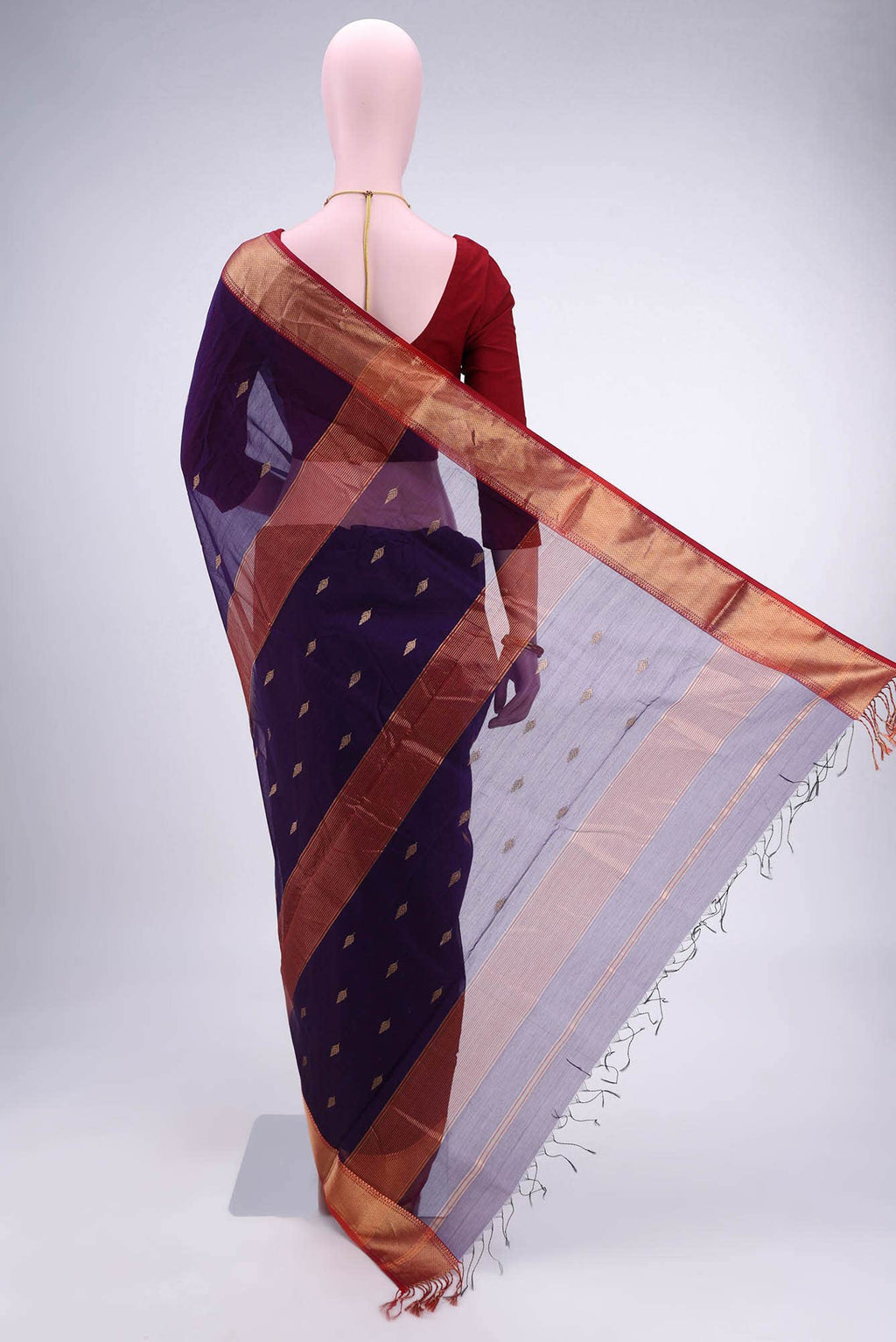 Purple Khadi Cotton Saree