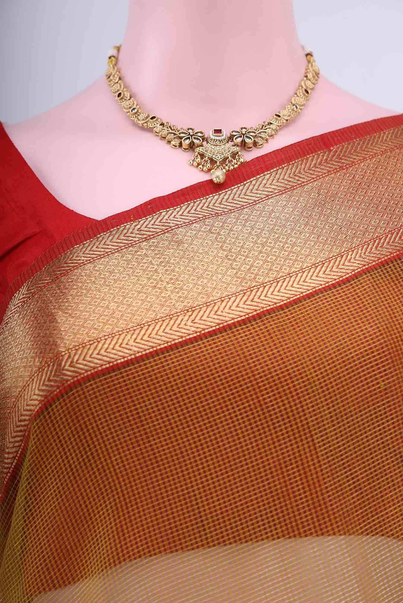 Mehandi Green Maheshwari Silk Cotton Saree