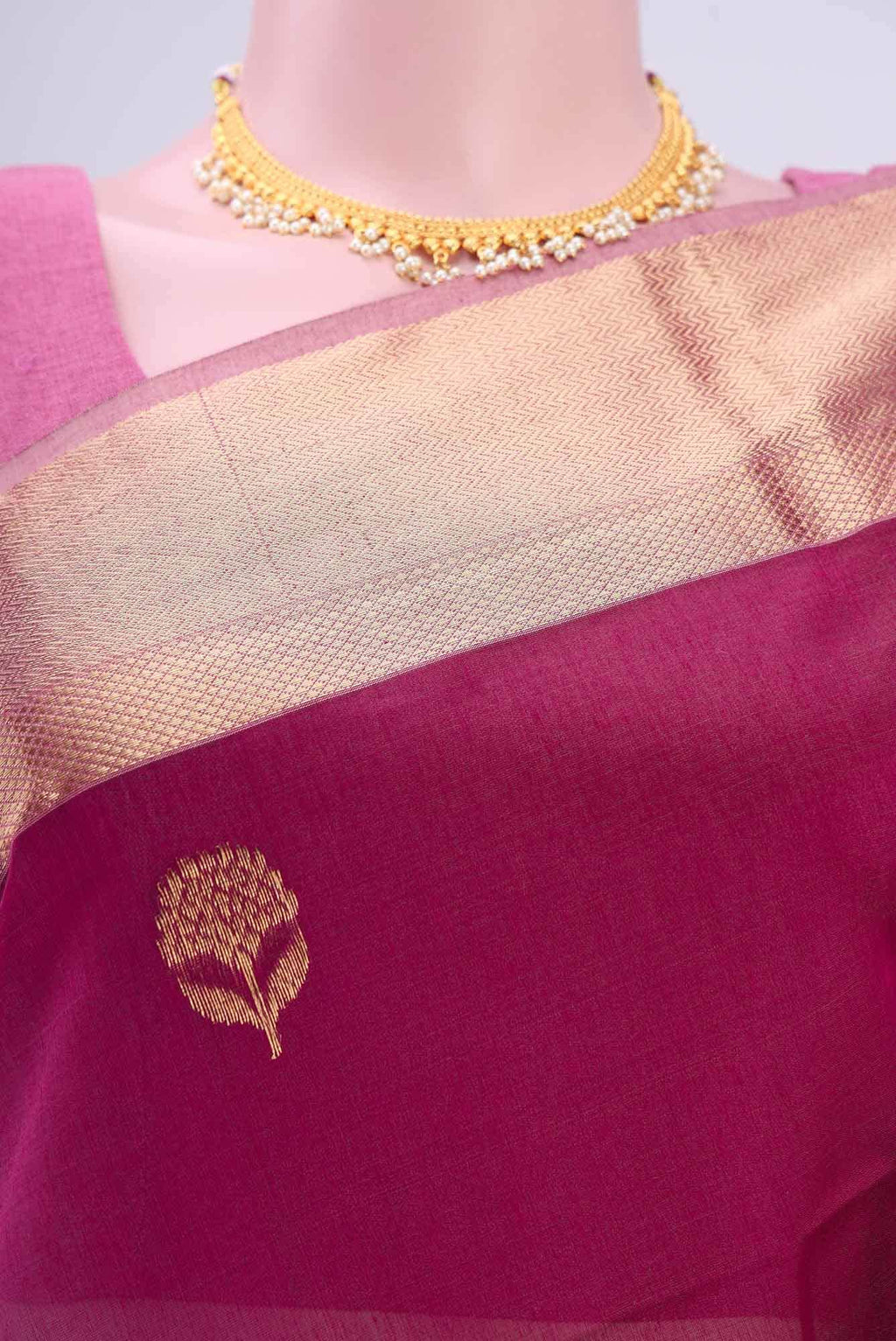 Magenta Maheshwari Silk Saree