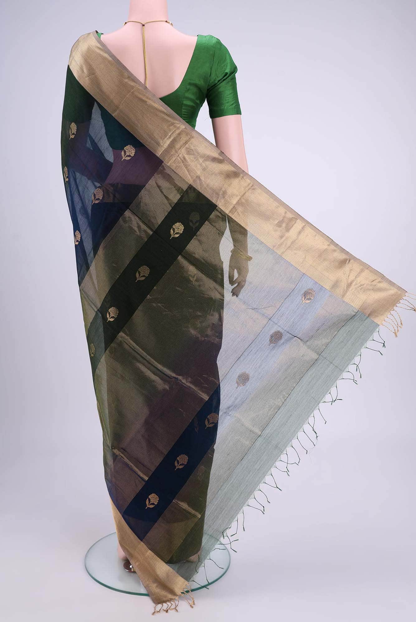 N Dual Tone Maheshwari Silk Cotton Saree