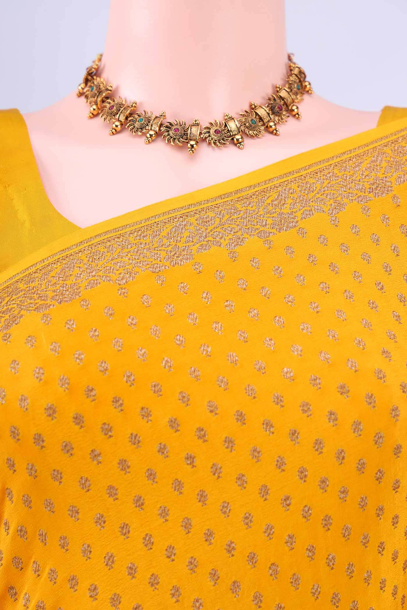 Yellow Banarasi Georgette Saree