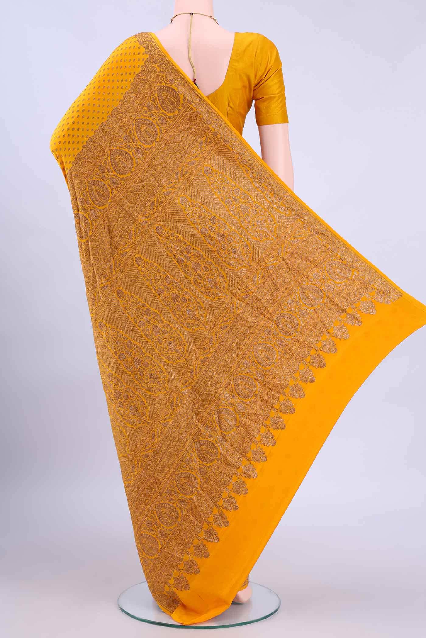 Yellow Banarasi Georgette Saree