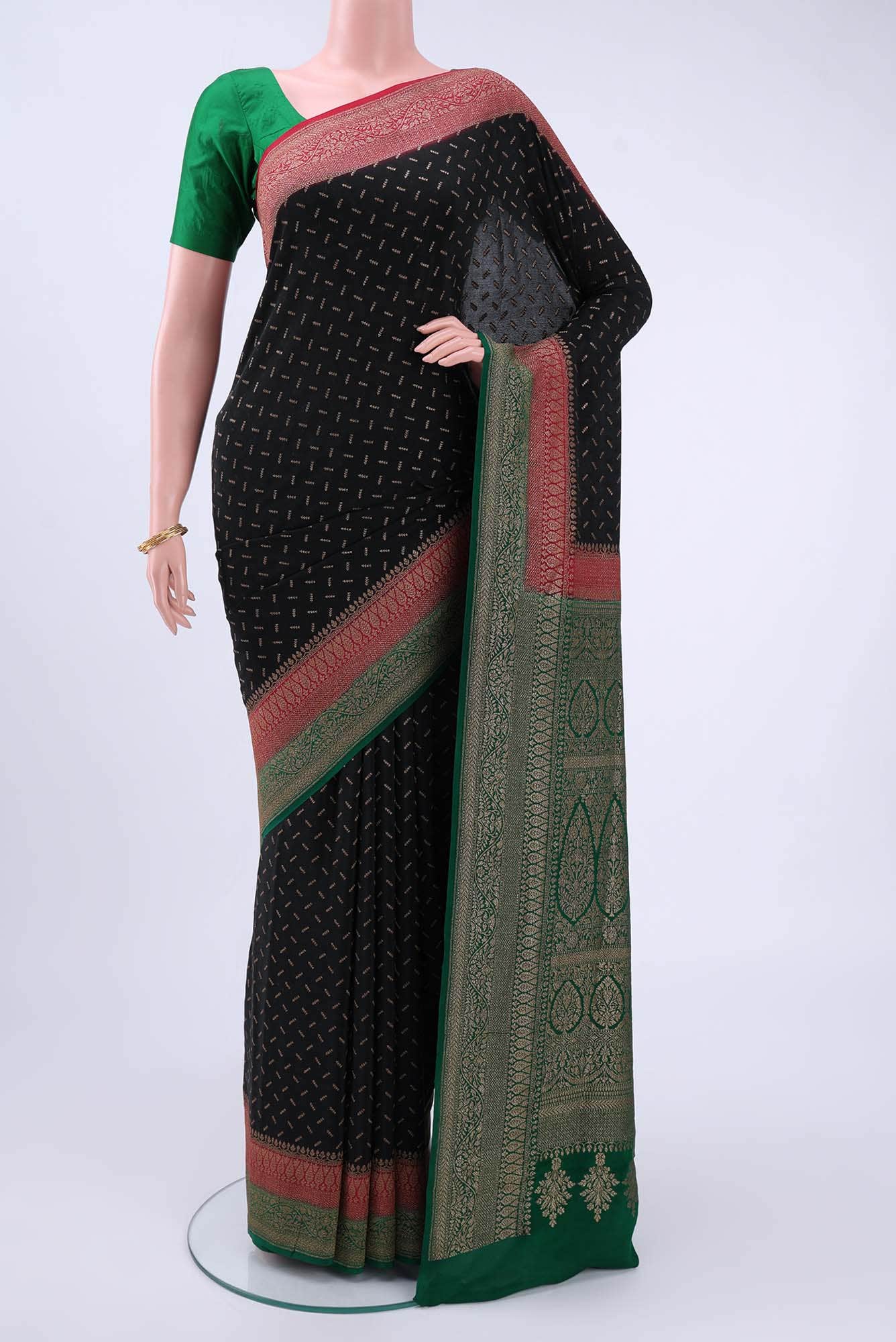 Black Banarasi Georgette Saree