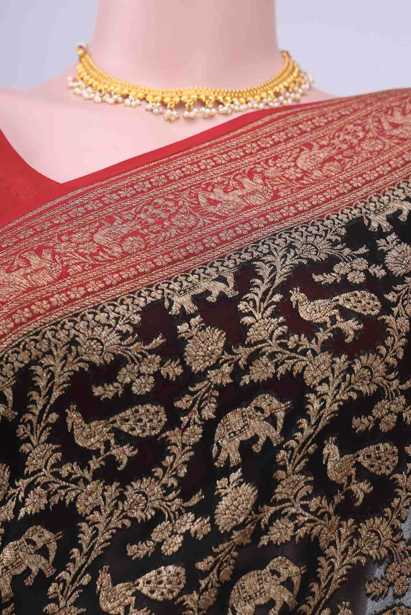 Black Banarasi Georgette Saree