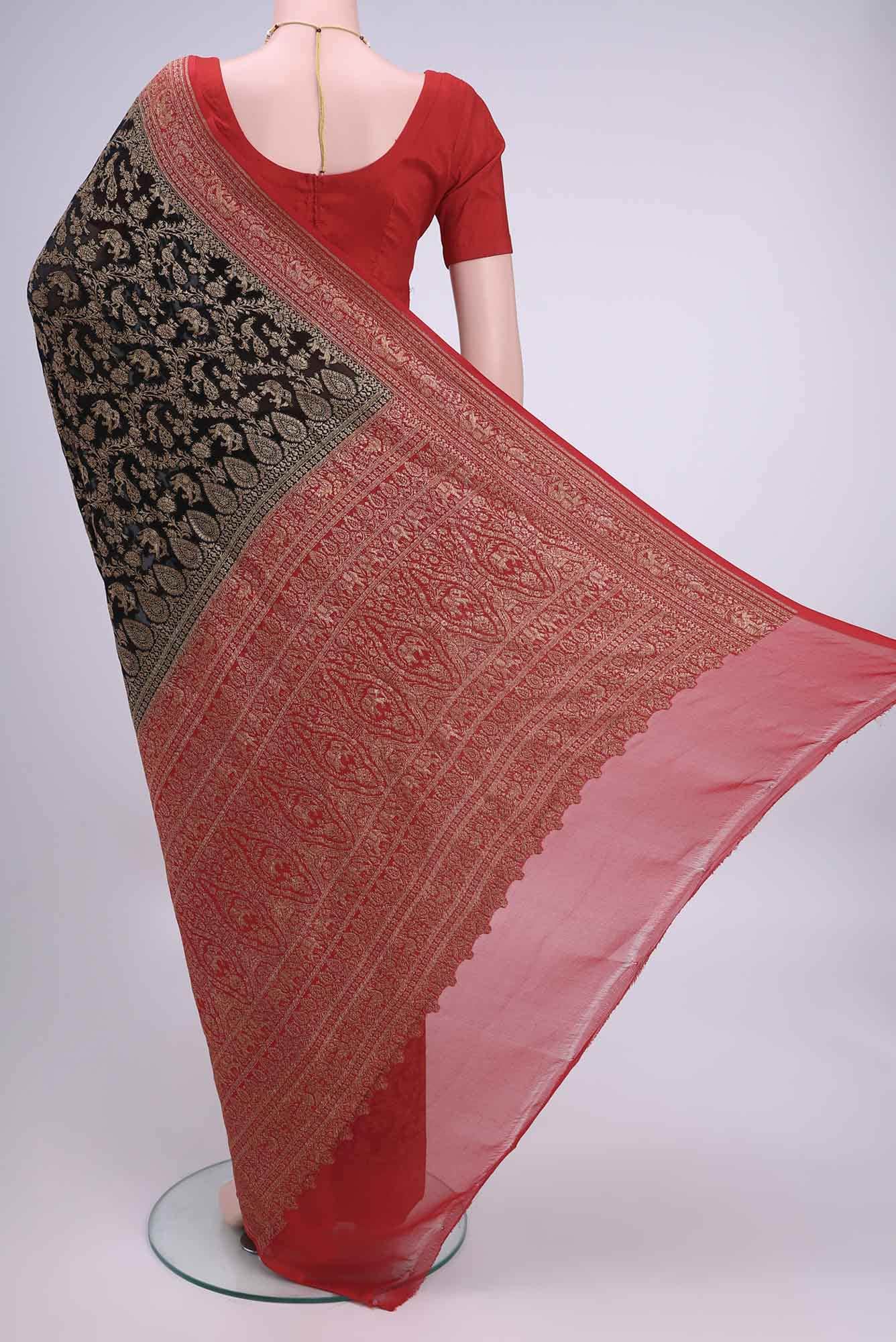 Black Banarasi Georgette Saree