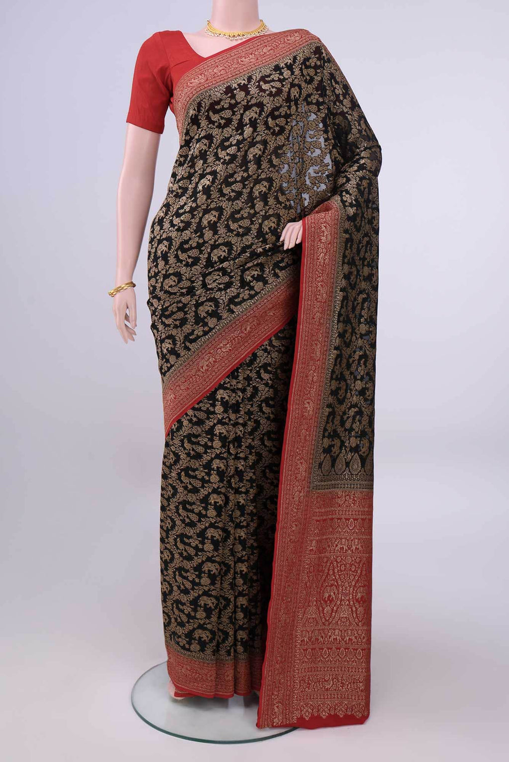 Black Banarasi Georgette Saree