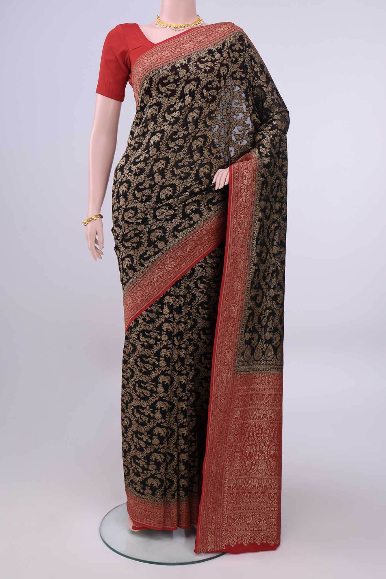 Black Banarasi Georgette Saree
