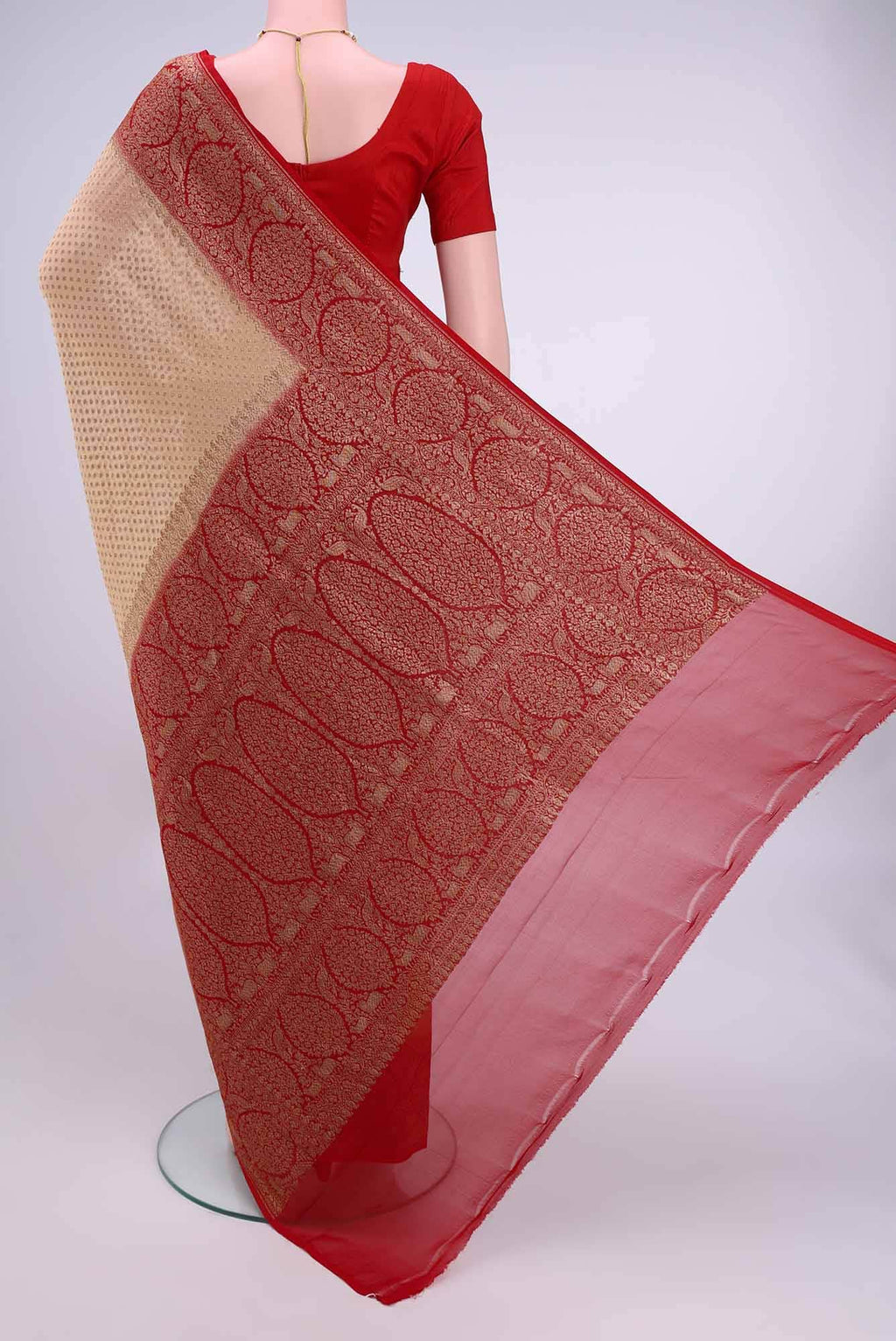 Beige Banarasi Georgette Saree