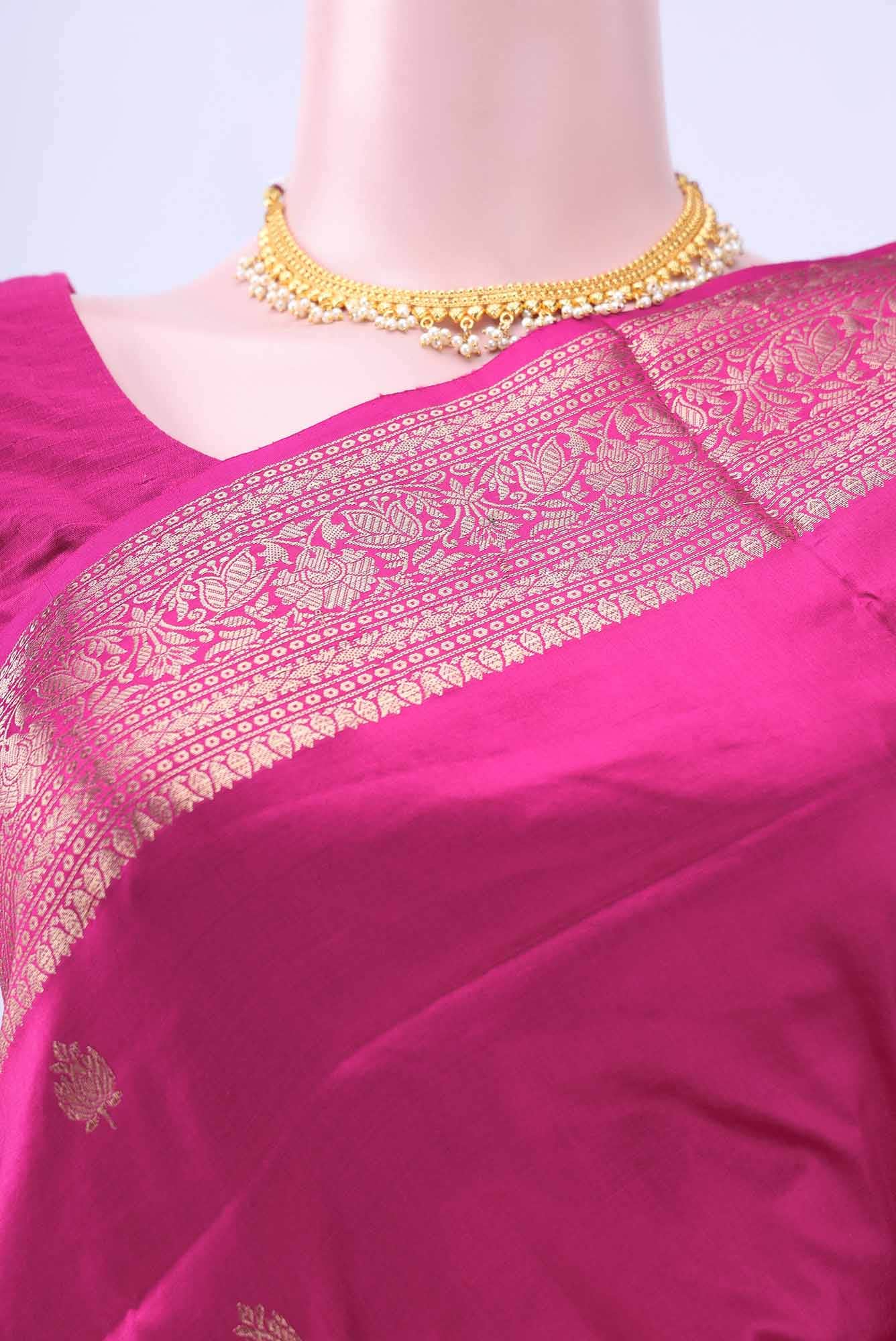 Pink Banarasi Katan Silk Saree