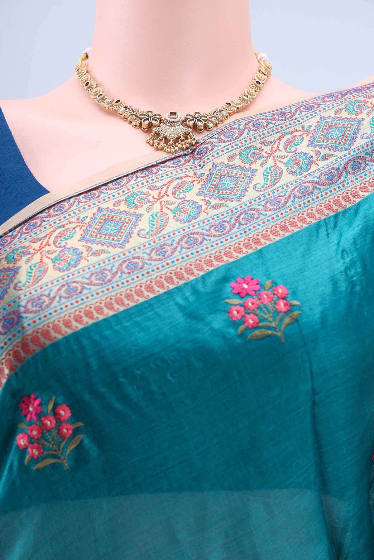 Dark Blue Banarasi Silk Saree
