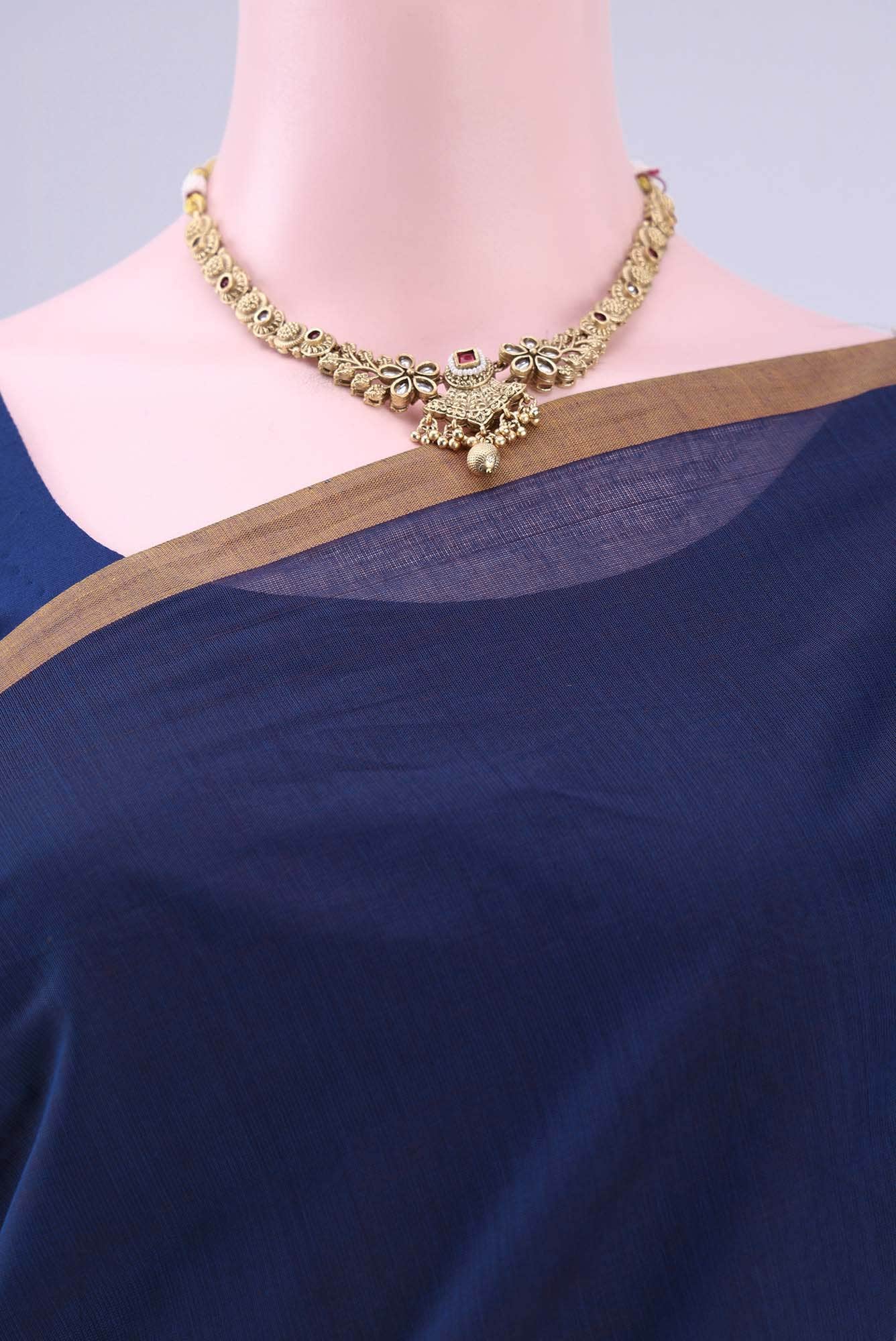 Dark Blue Venkatagiri Cotton Saree