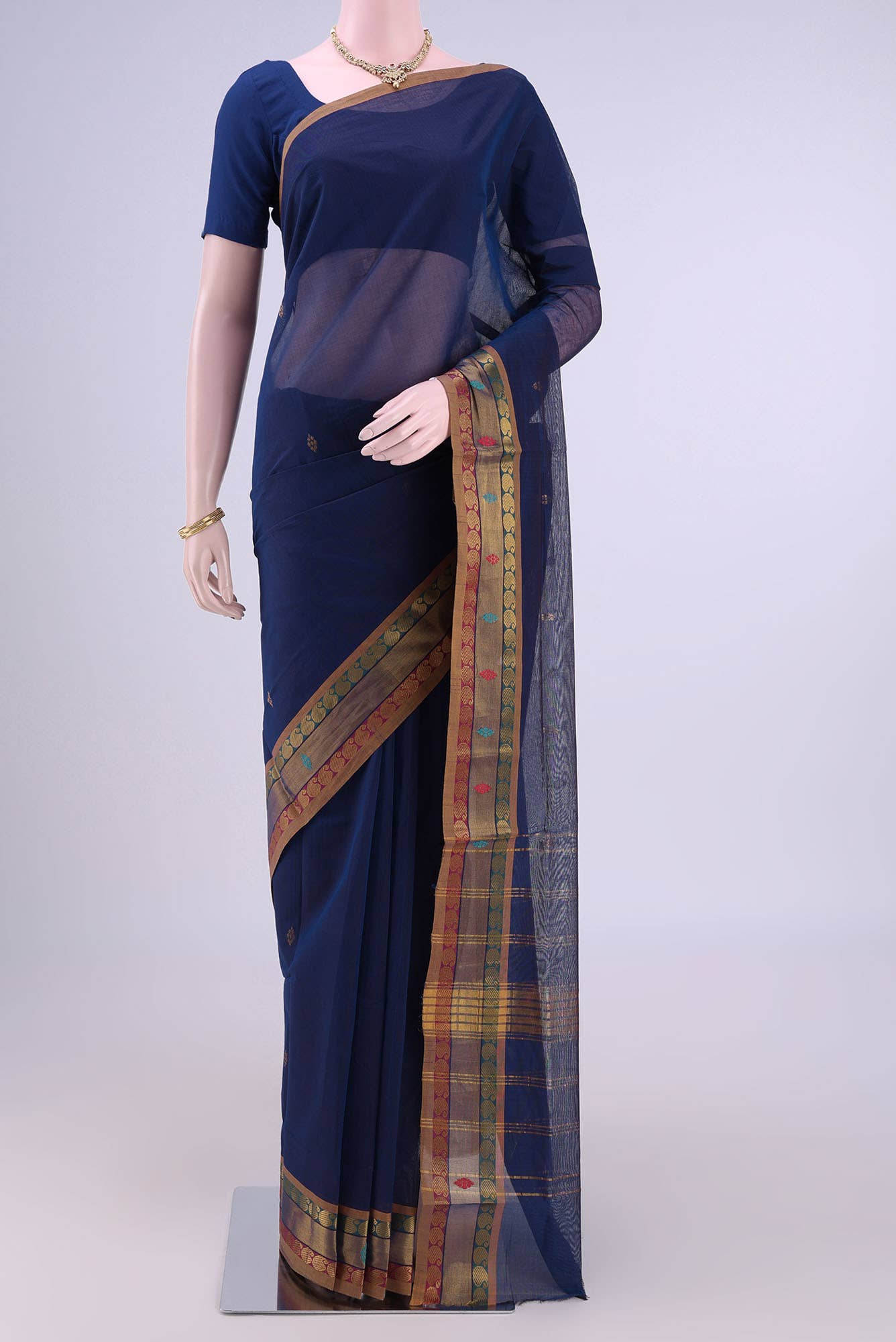 Dark Blue Venkatagiri Cotton Saree